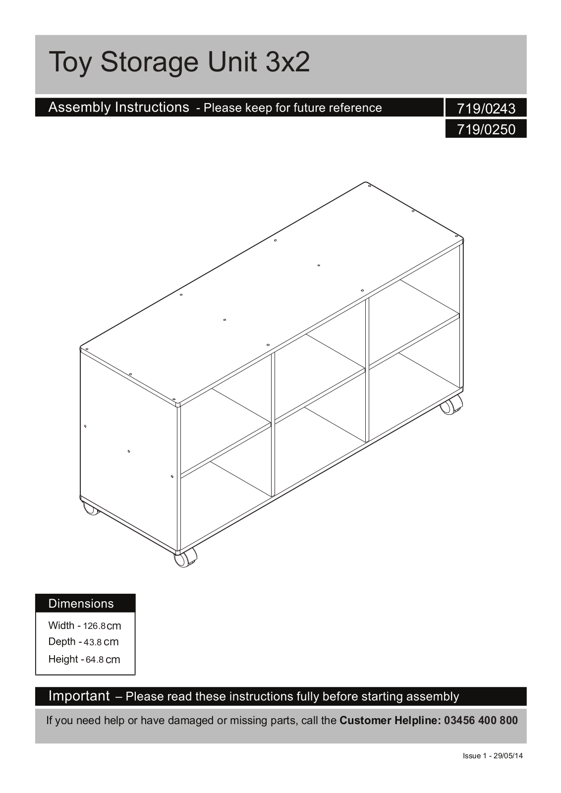 Argos 7190250, 7190243 ASSEMBLY INSTRUCTIONS