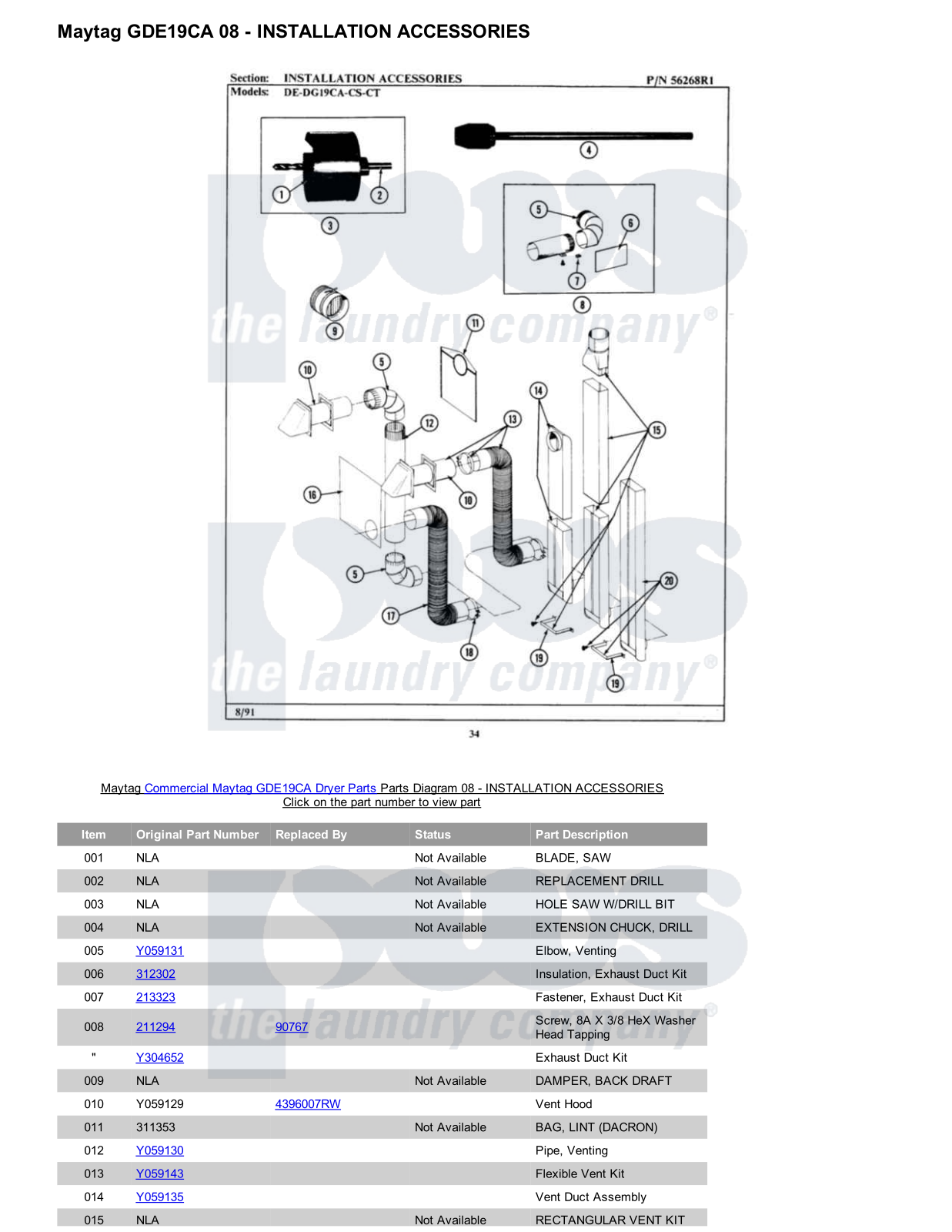 Maytag GDE19CA Parts Diagram