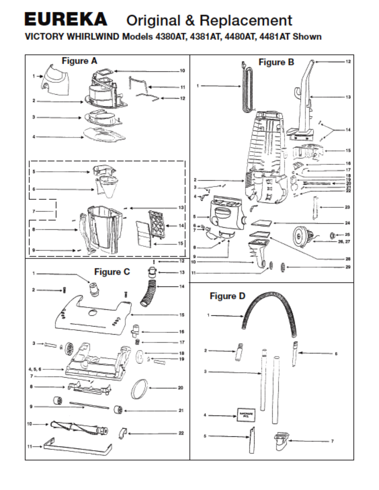 Eureka 4481at, 4480at, 4381at, 4380at Owner's Manual