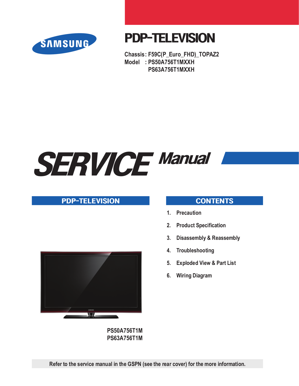 Samsung PS50A756T1MXXH Schematic