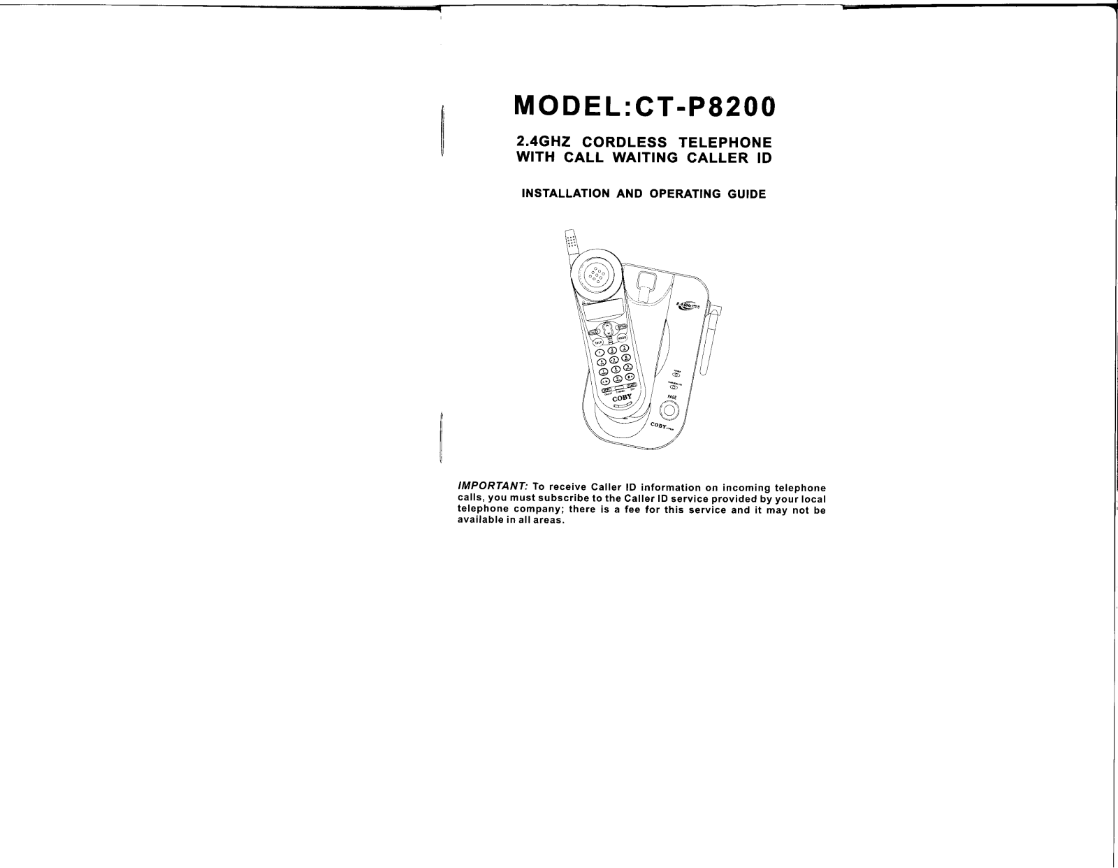 Coby CT-P8200 User Manual