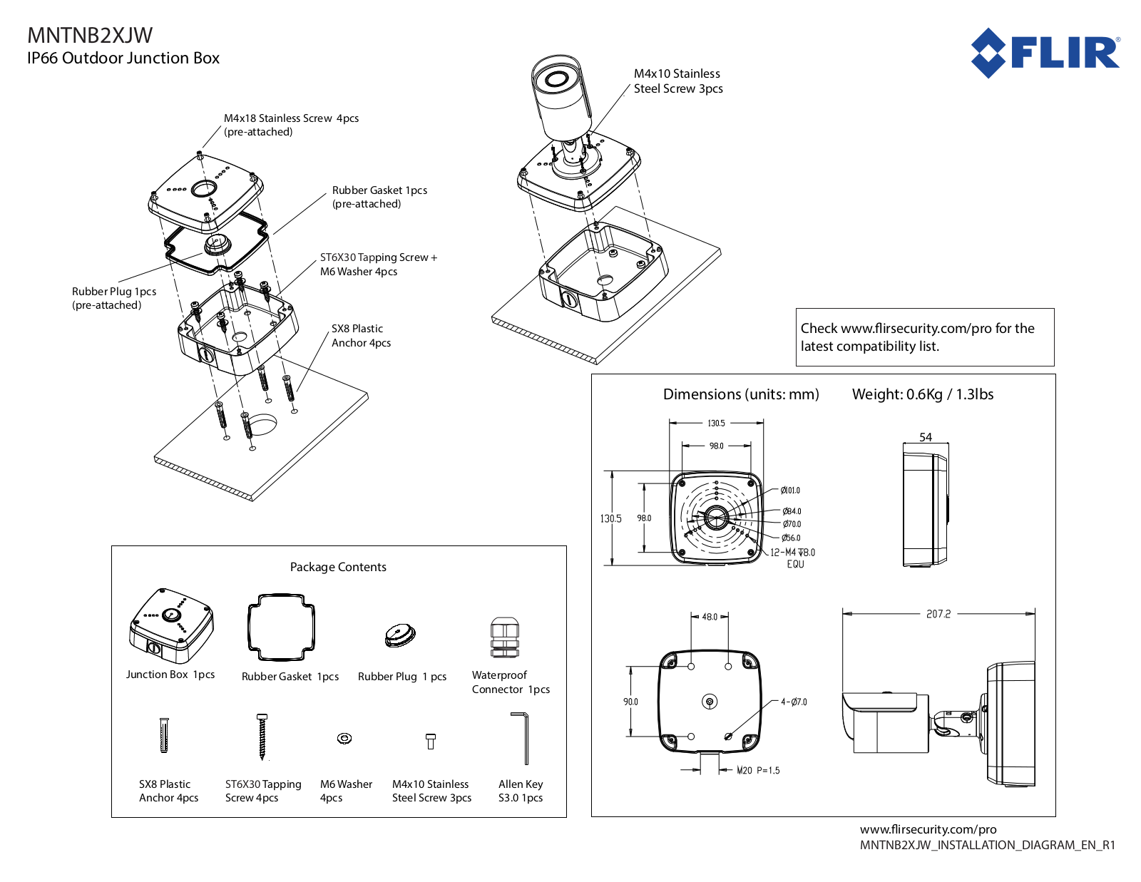 Flir MNTNB2XJW User Manual