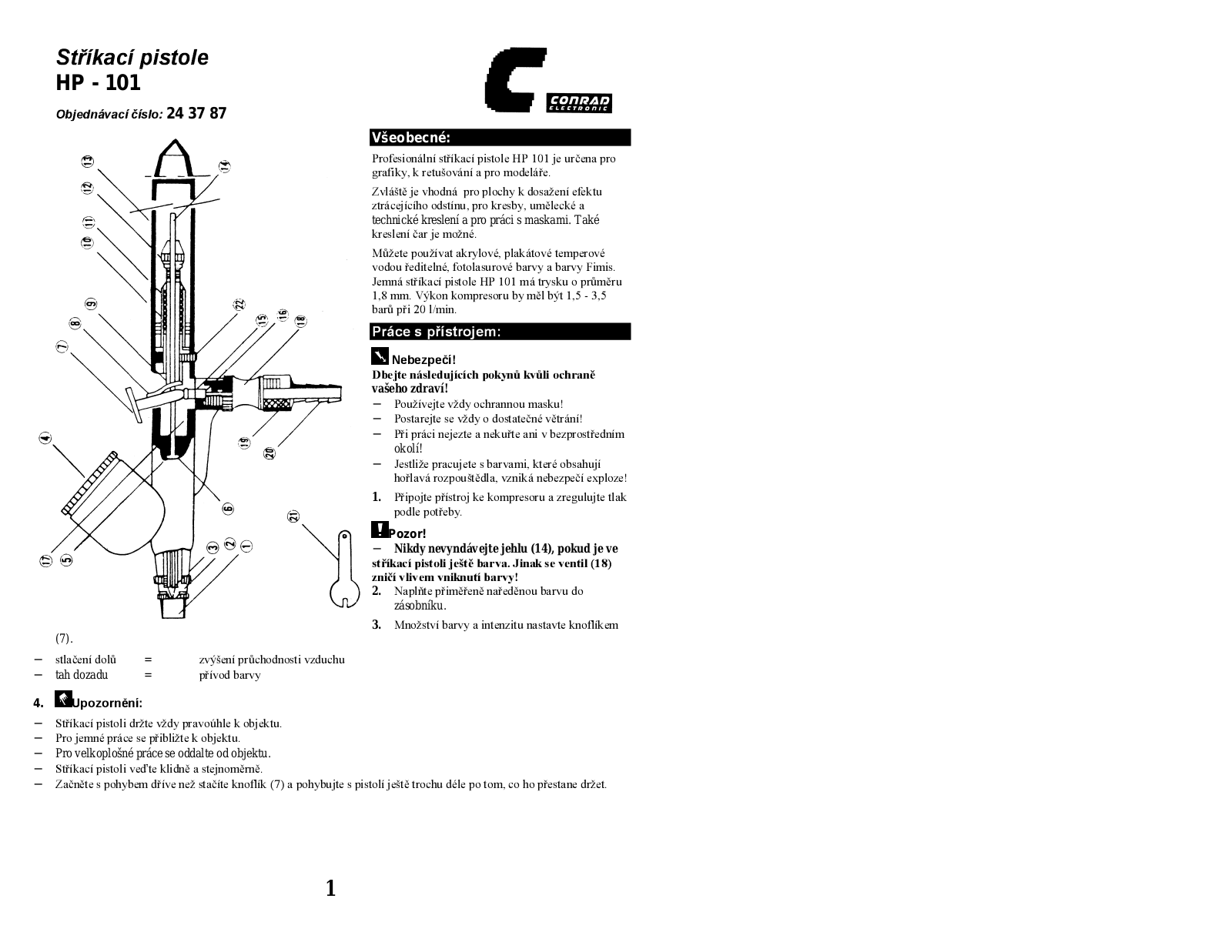 Conrad 24 37 87 Operating Instructions