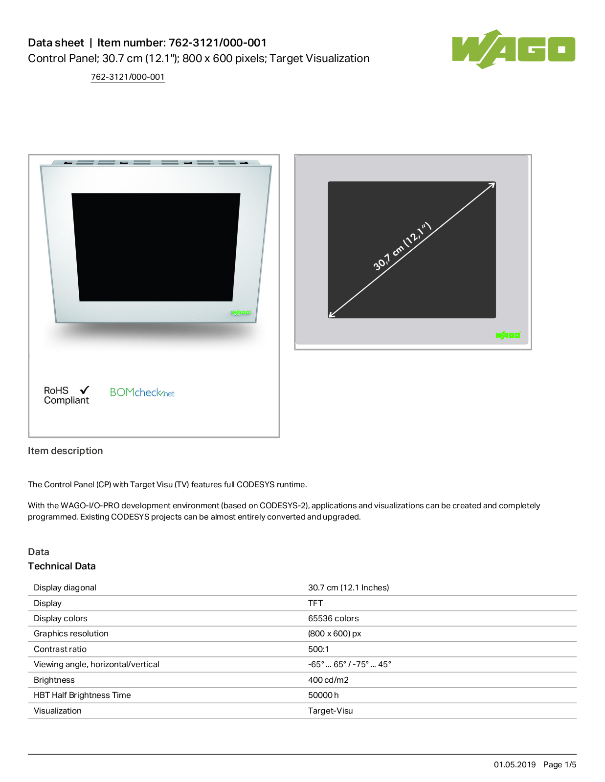 Wago 762-3121/000-001 Data Sheet