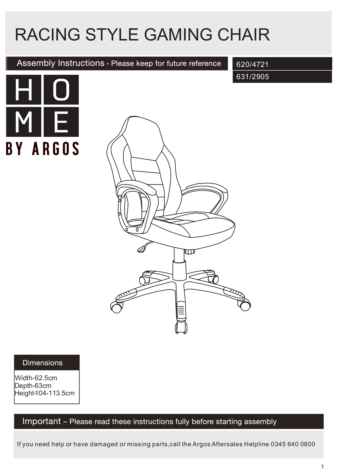 Argos 6312905, FY-2059-2 ASSEMBLY INSTRUCTIONS