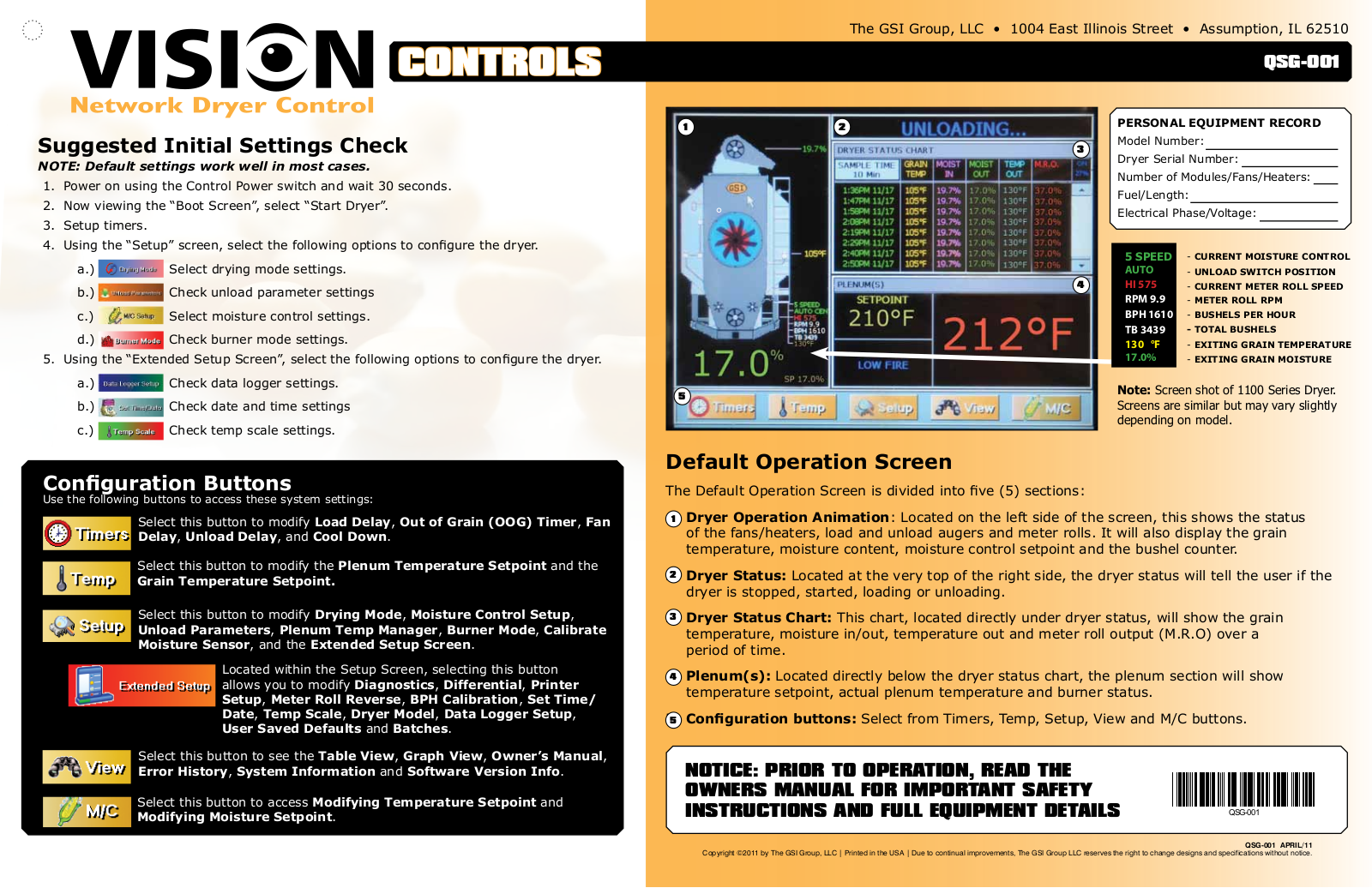 GSI QSG-001 User Manual