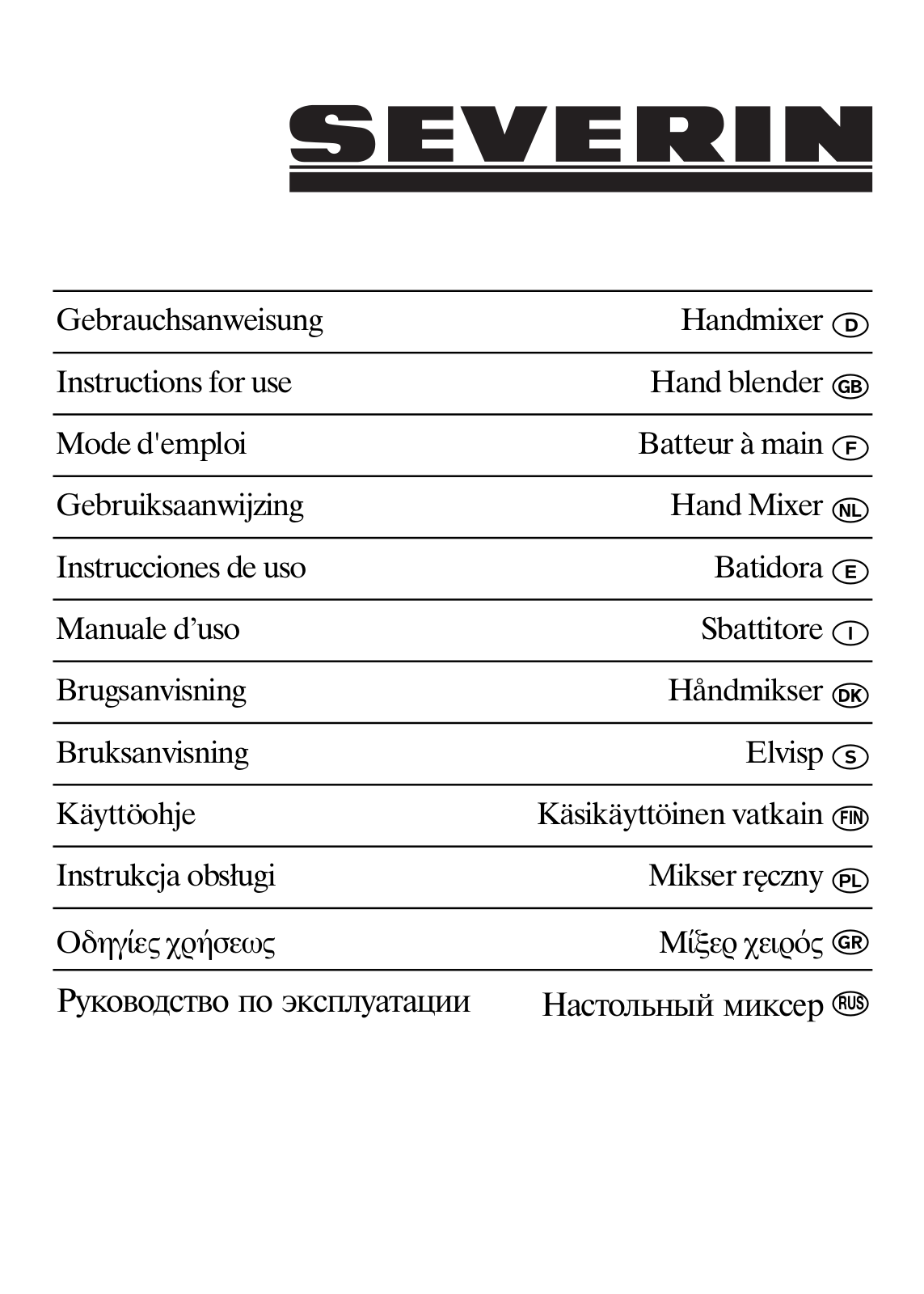 SEVERIN 3827 User Manual