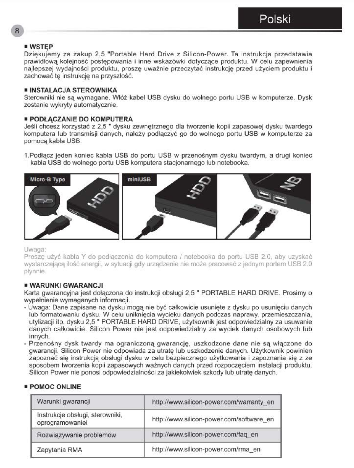 SILICON POWER Armor A80 HDD User guide - ManualMachine.com
