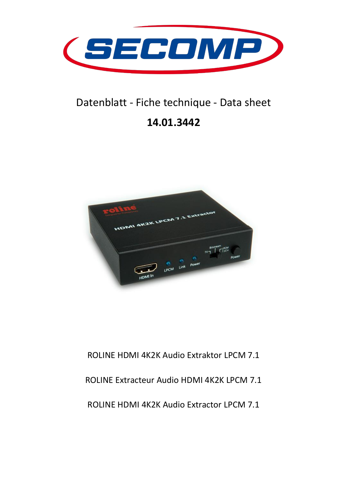 ROLINE 14013442 Datasheet - ManualMachine.com