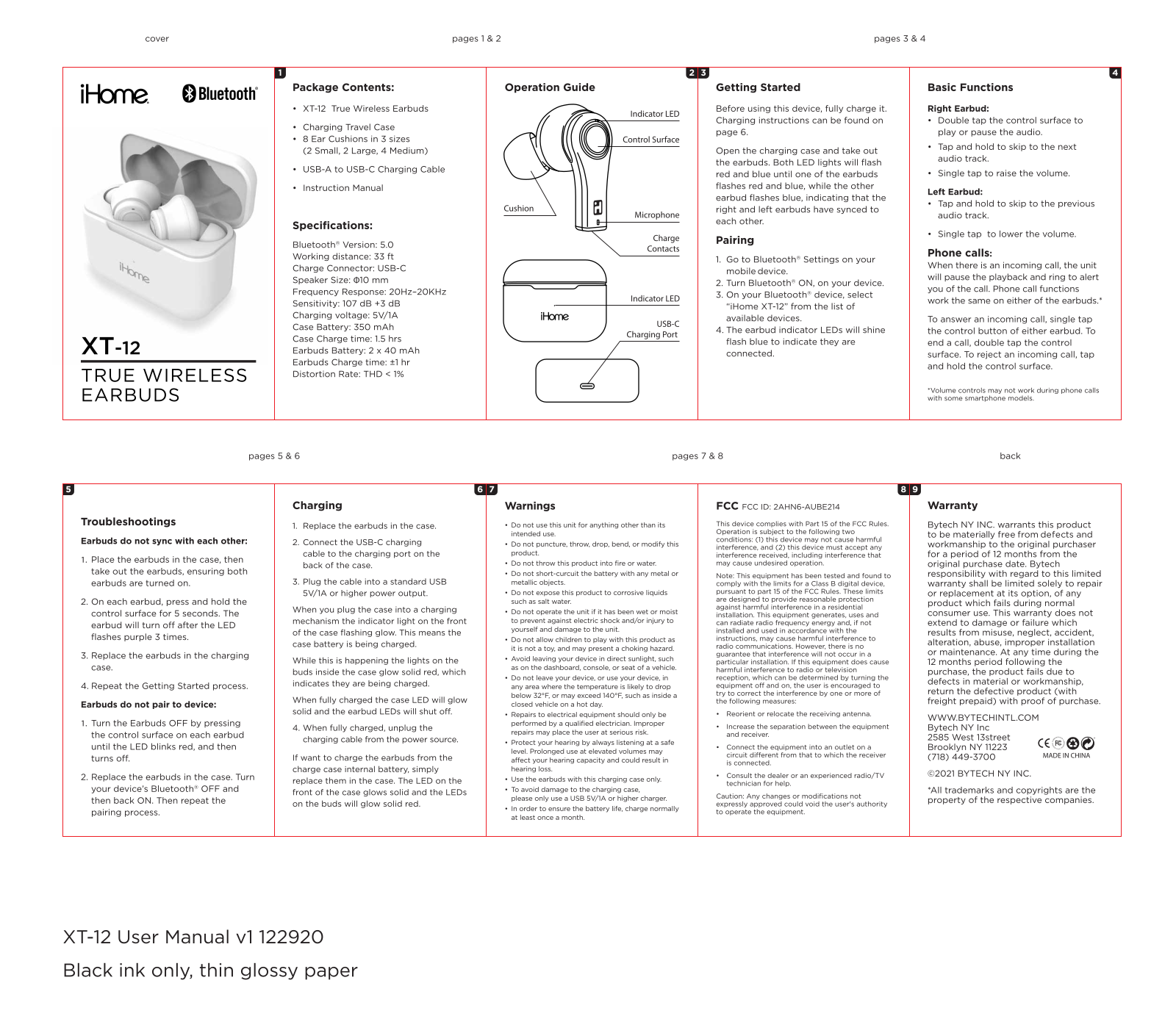 iHome XT-12 User Manual