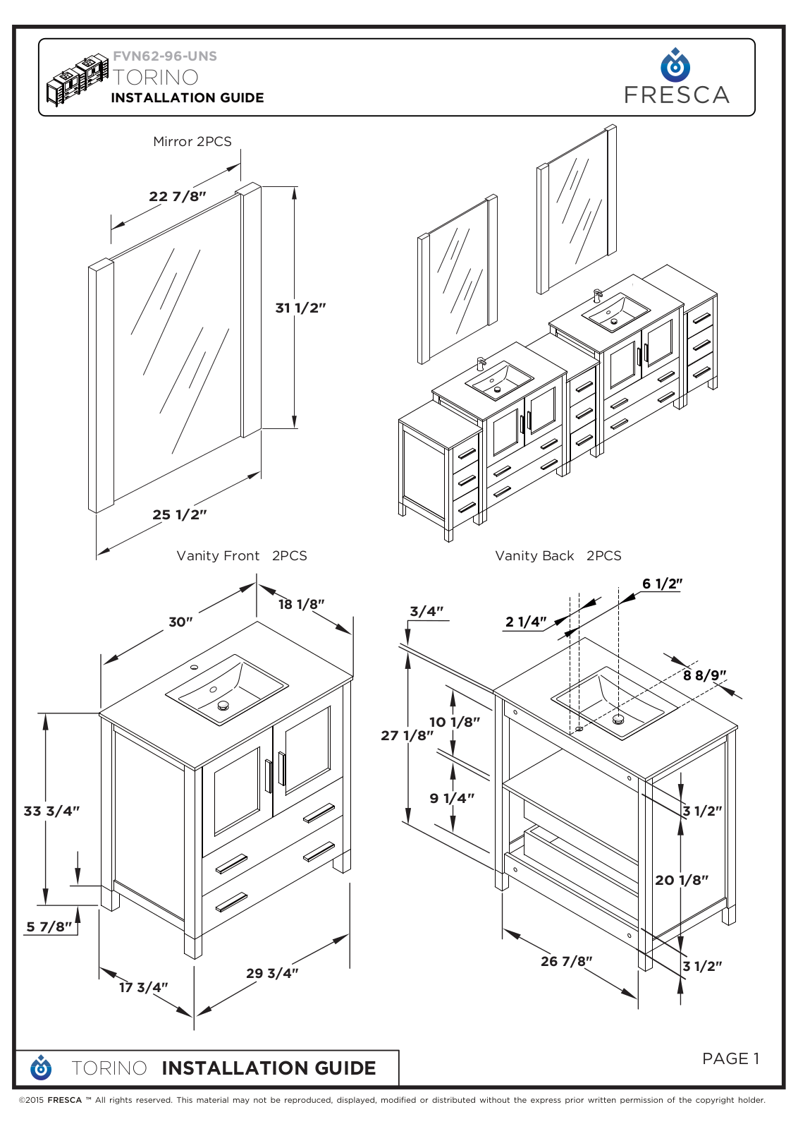 Fresca FBH1865 Installation & Assembly - ManualMachine.com