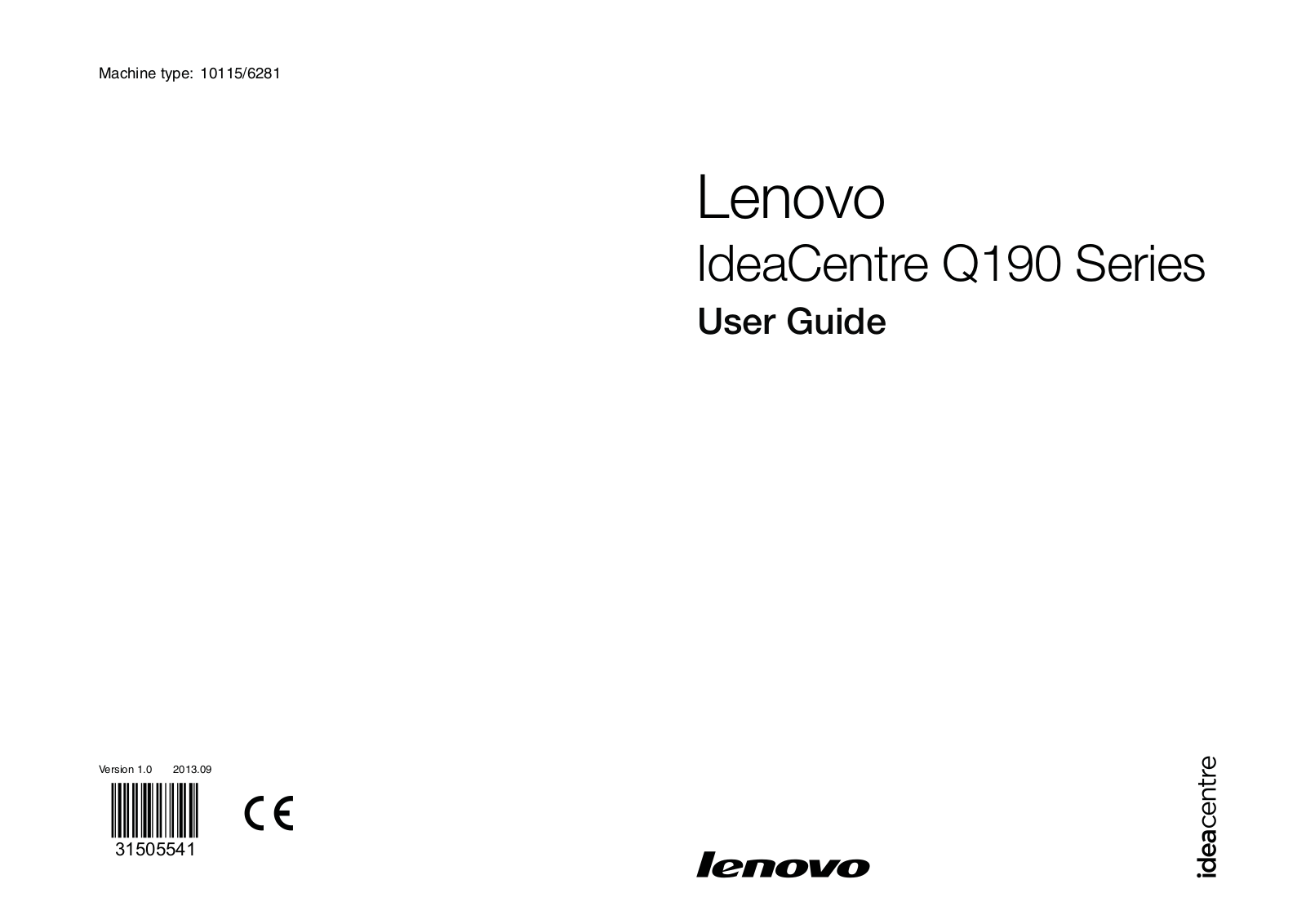 Lenovo IdeaCentre Q190 Series User Guide