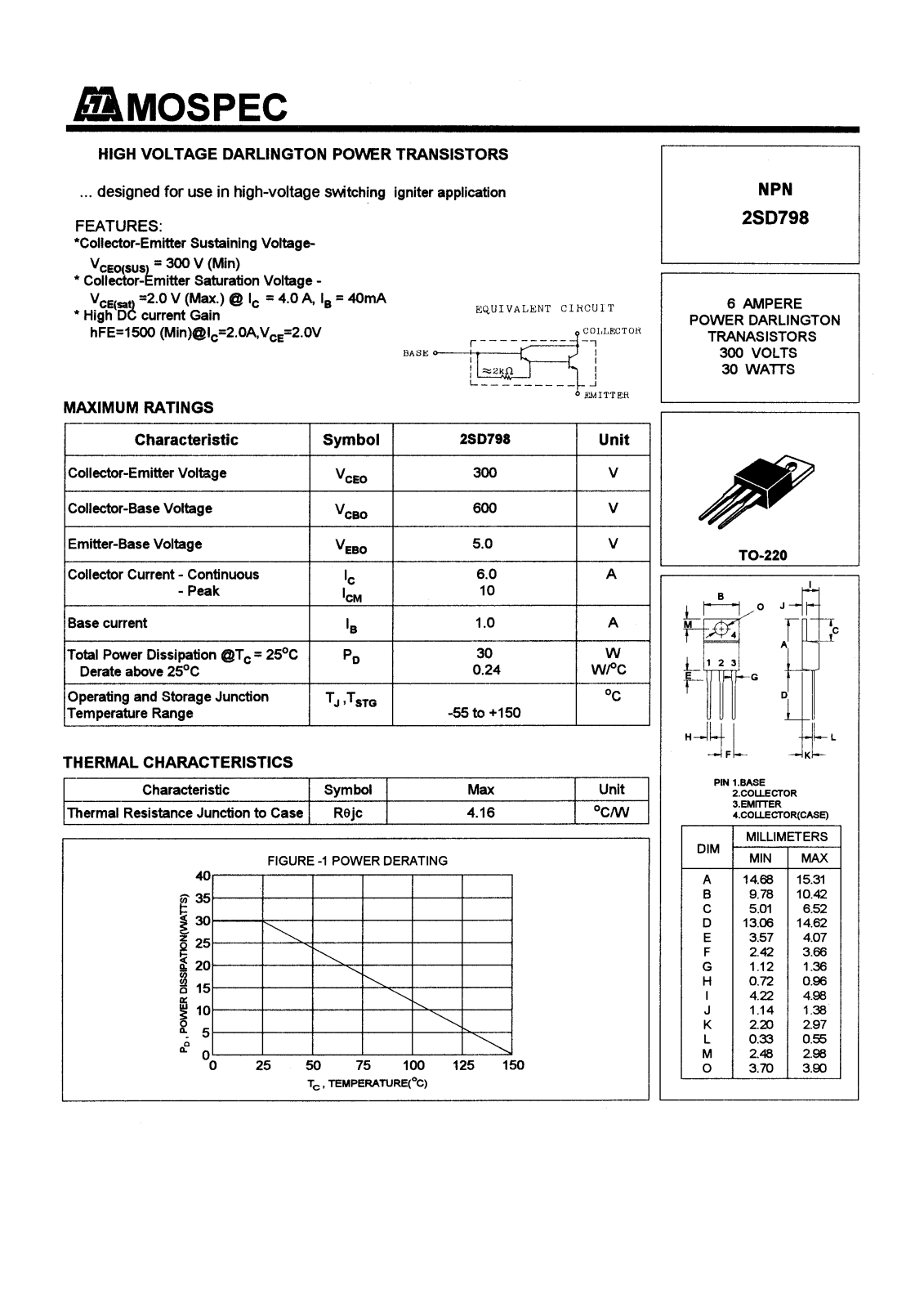 MOSPEC 2SD798 Datasheet