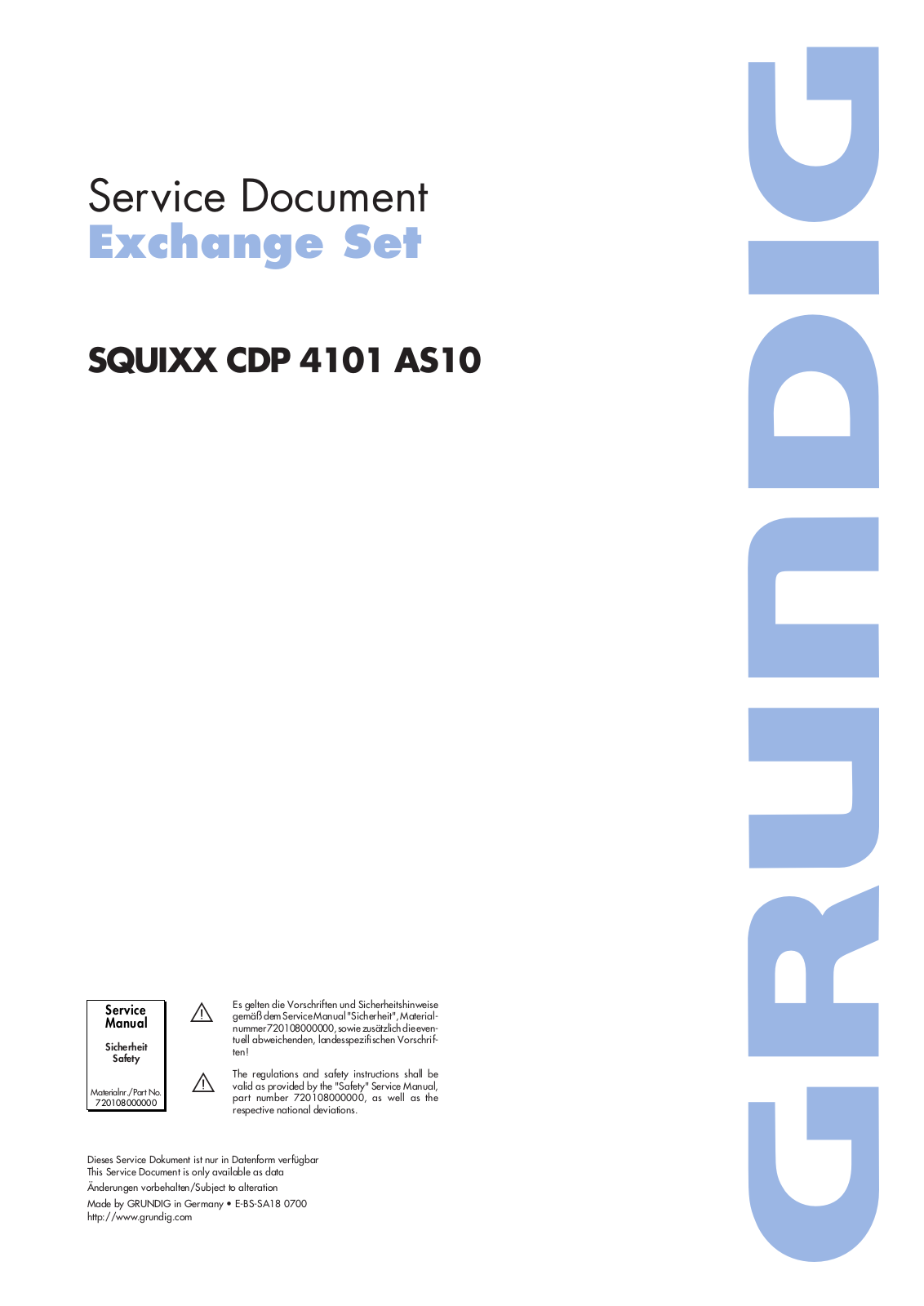 Grundig CDP-4101 Service Manual