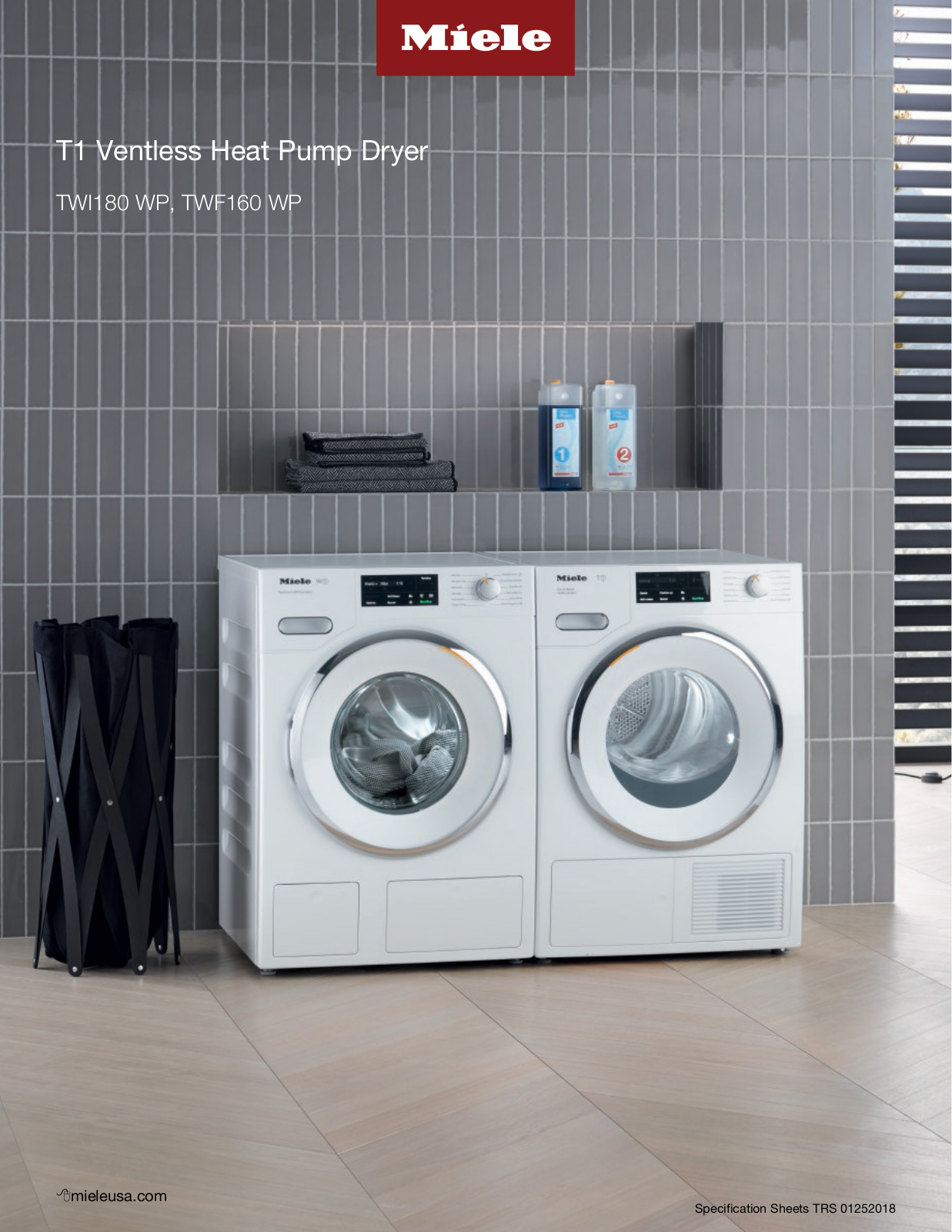 Miele TWi180WP, TWF160WP Specification Sheet