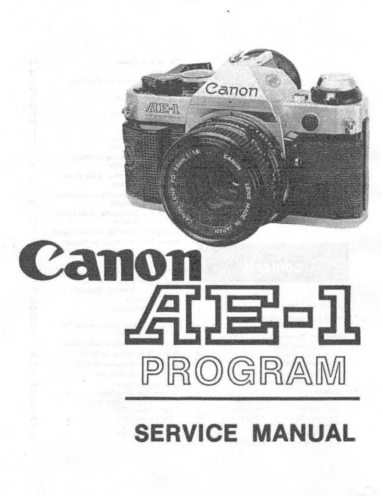 Canon AE-1 Service Manual