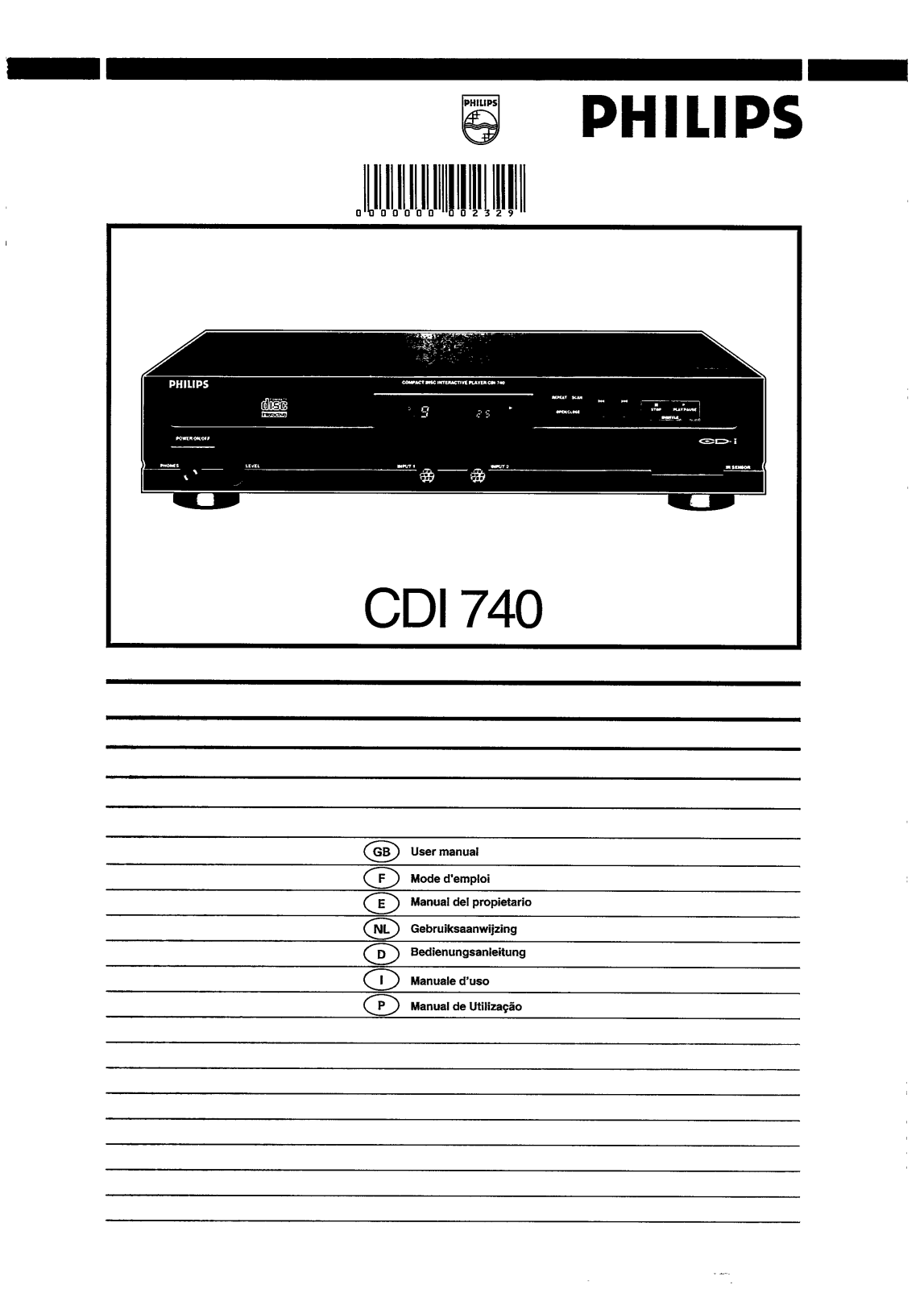Philips CDI740/17, CDI740/00, CDI740/05 User Manual