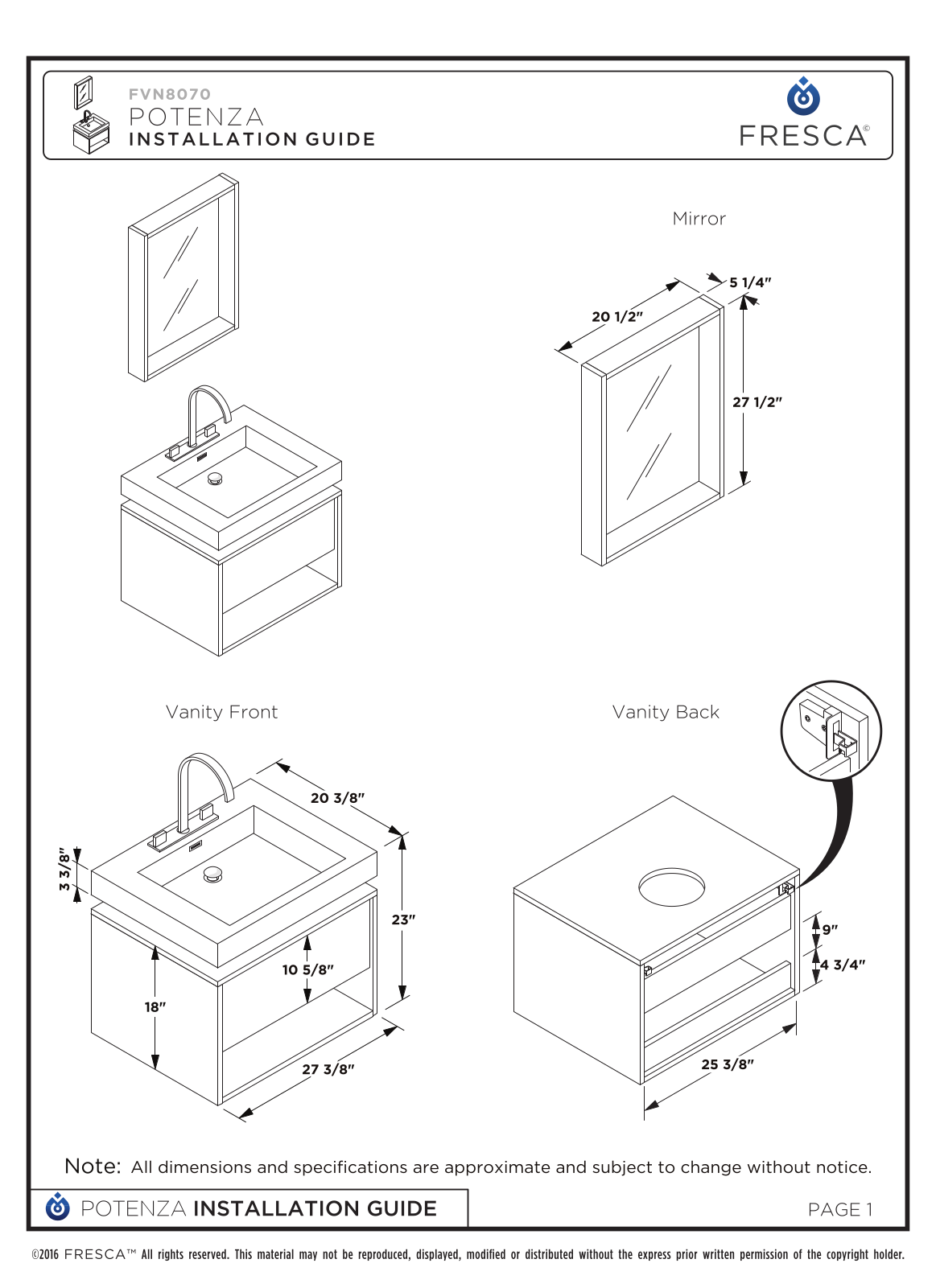 Fresca FBH1927 Installation & Assembly - ManualMachine.com