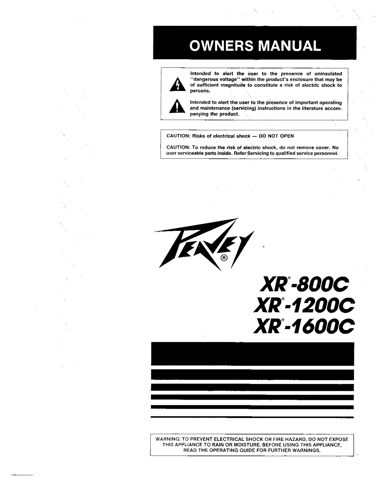 Peavey XR-800C, XR-1200C User Manual