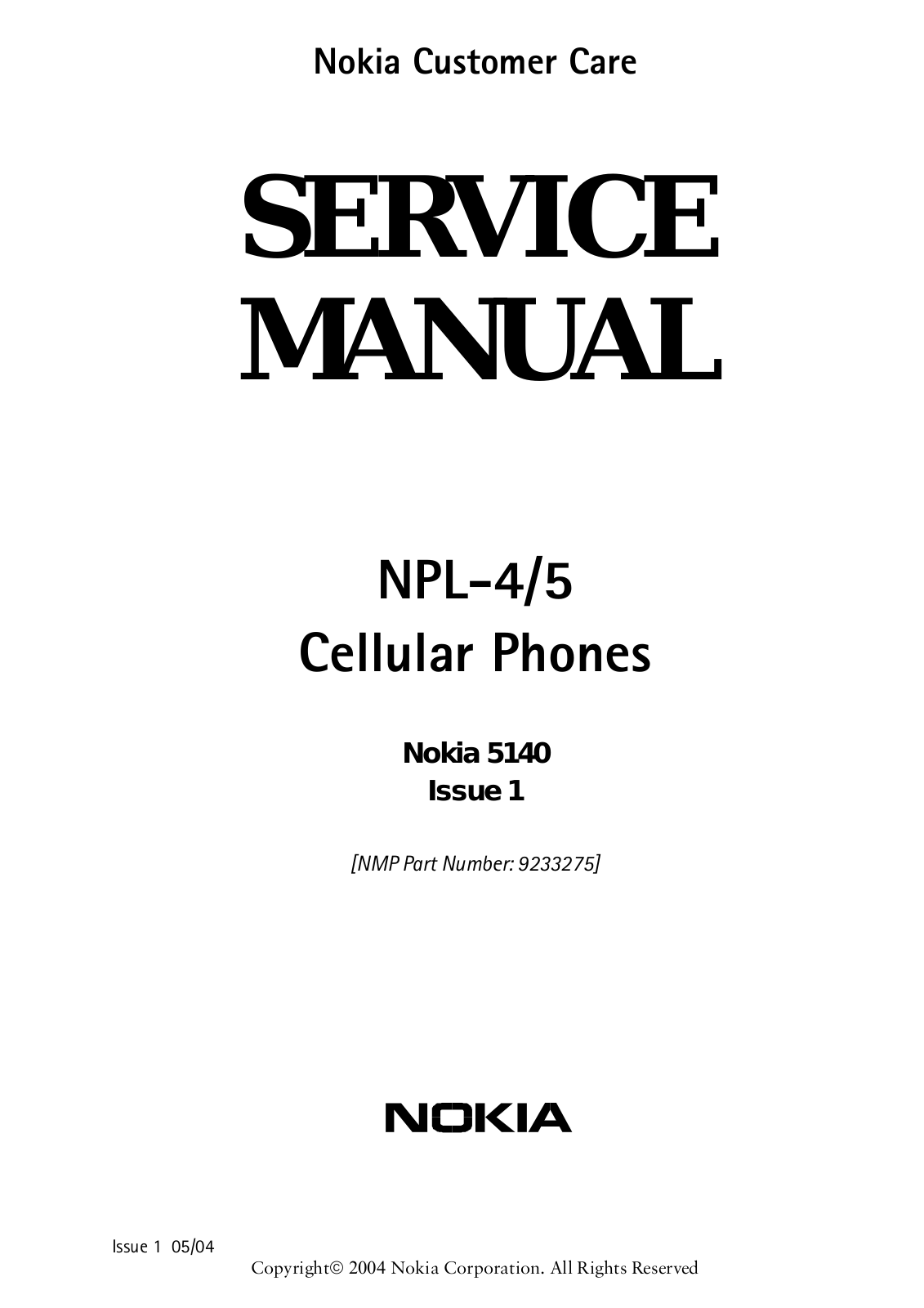 Nokia 5140 Service manual