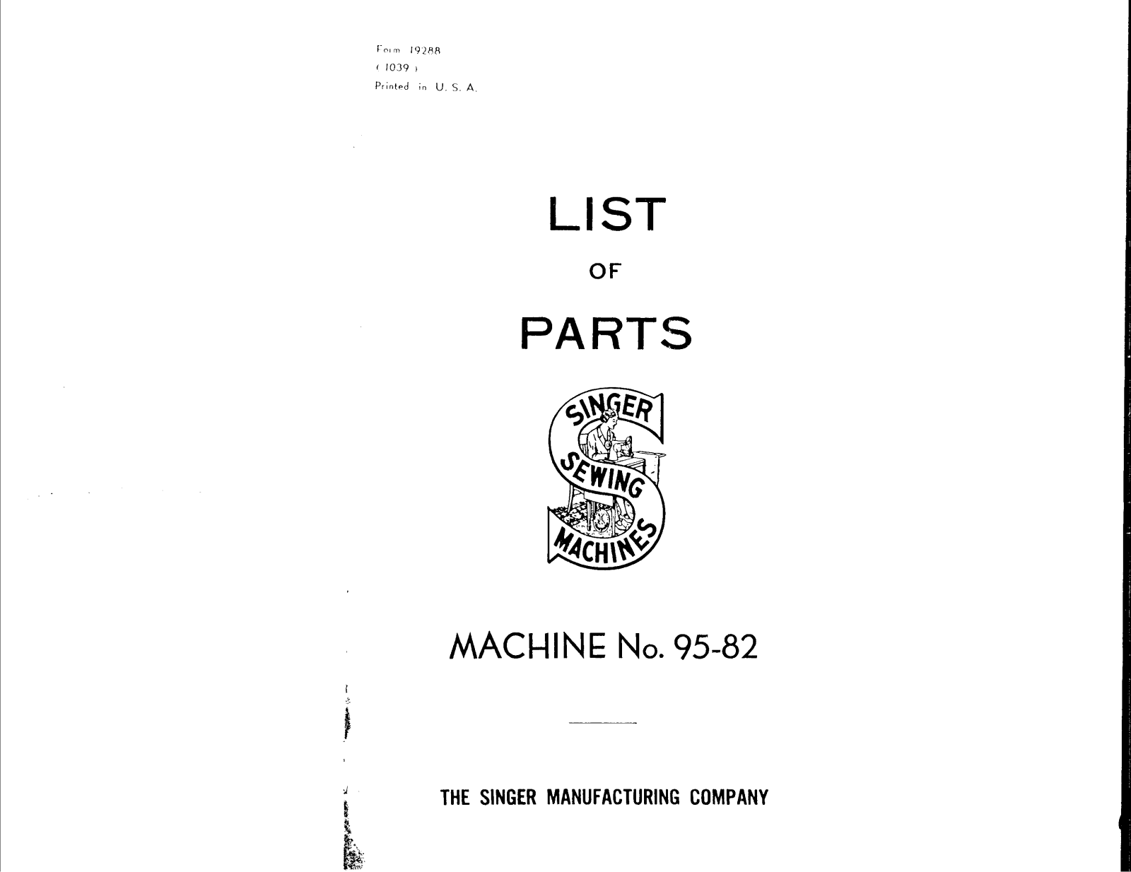 Singer 95-82 User Manual