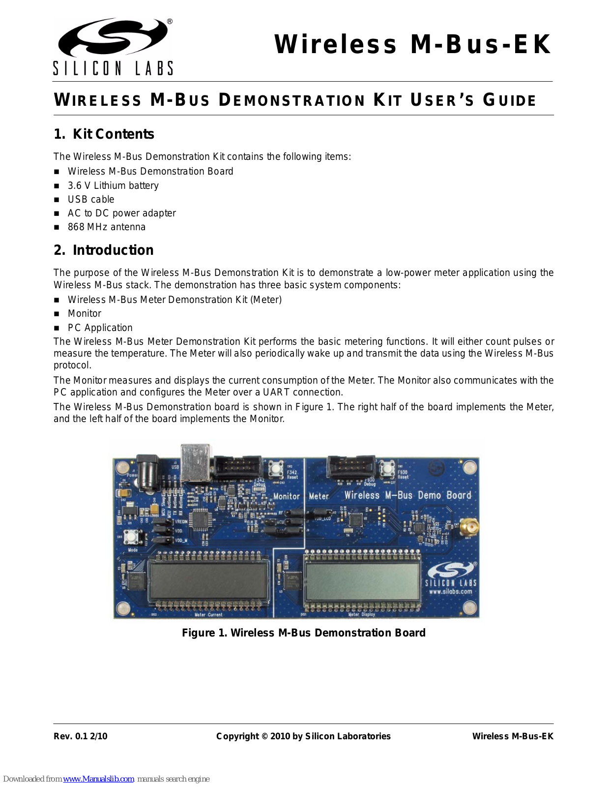 Silicon Laboratories Wireless M-Bus-EK, C8051F930, Si4431 EZRadioPRO, CP2400 User Manual