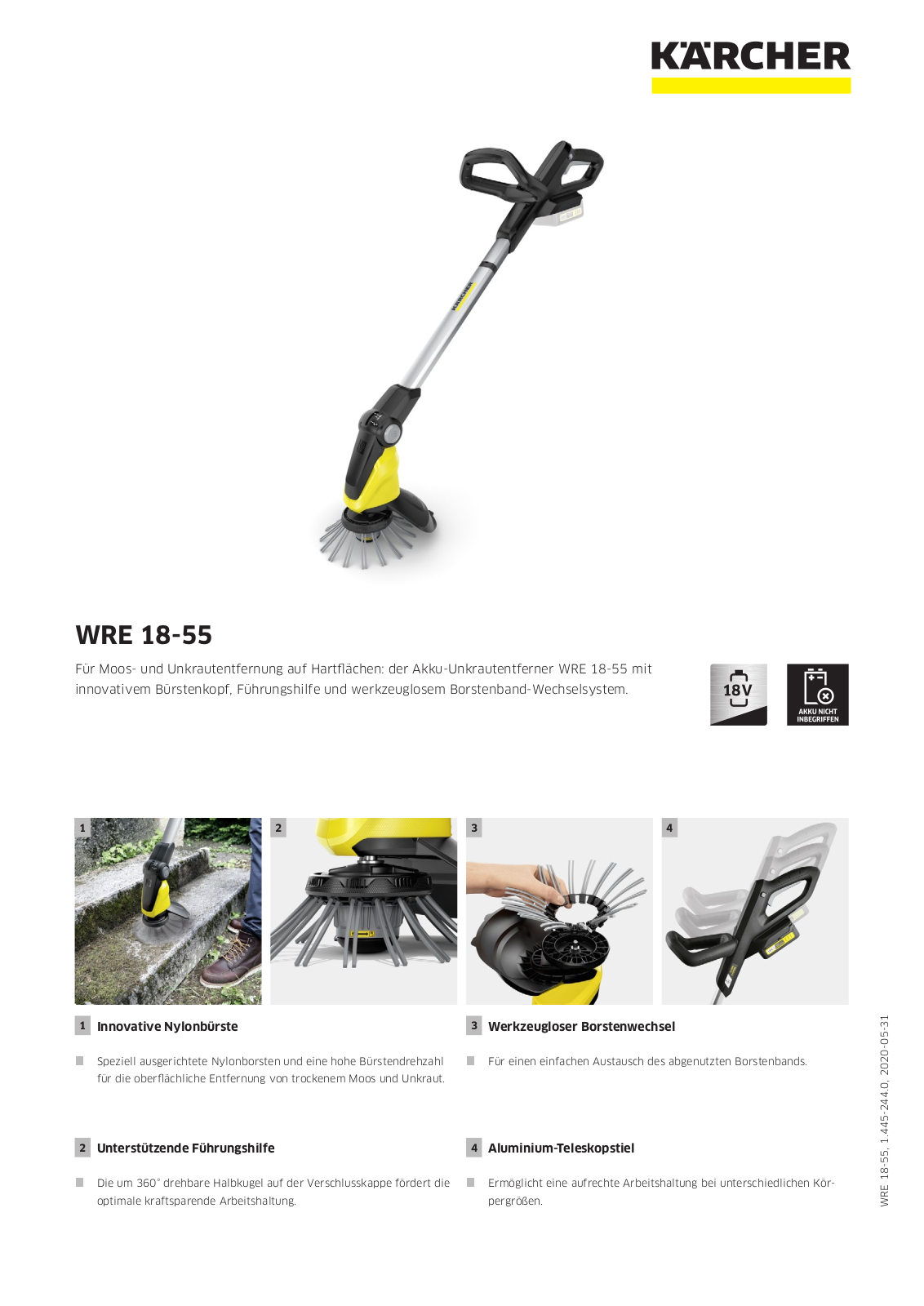 Kärcher WRE 18-55 Battery User Manual