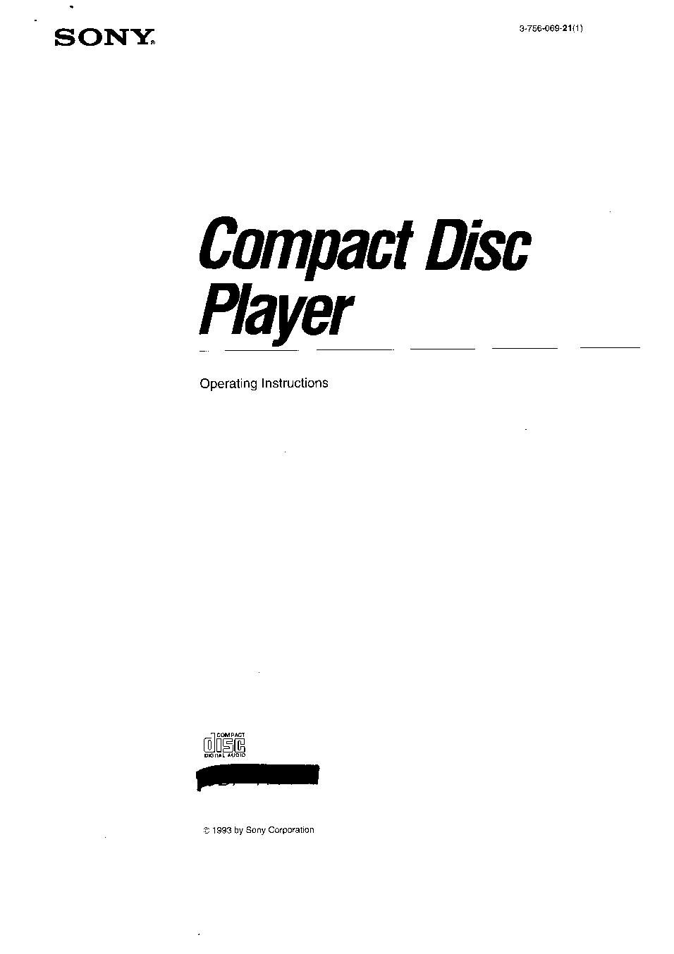 Sony CDP-411 User Manual