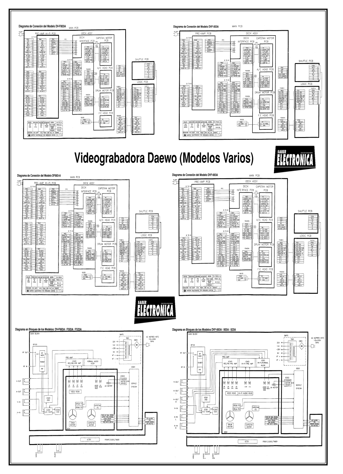 DAEWOO DV-F803A, DVF-503A, DF883-A, DVF-683A, DV-F523A Diagram