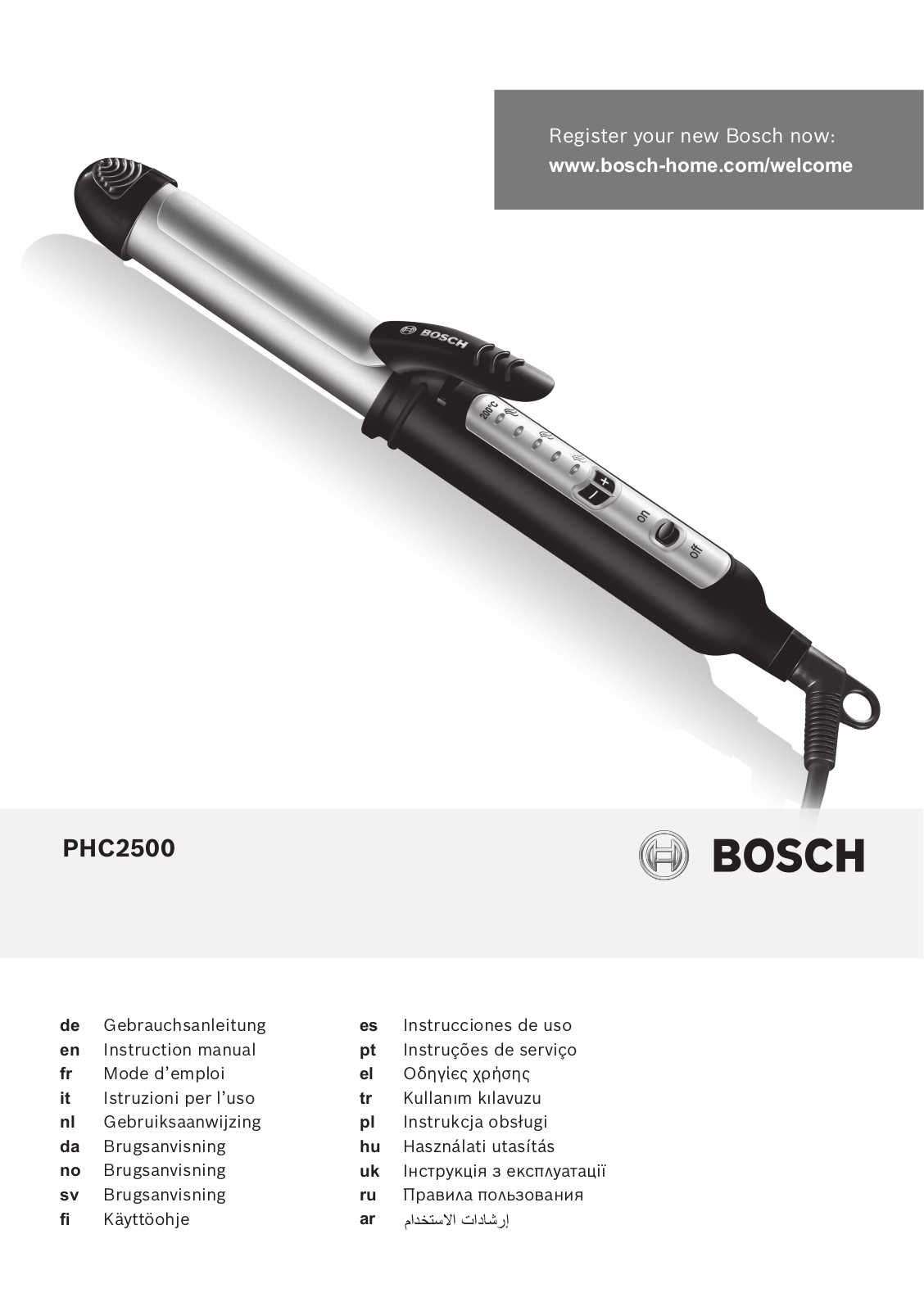 BOSCH PHC2500 User Manual