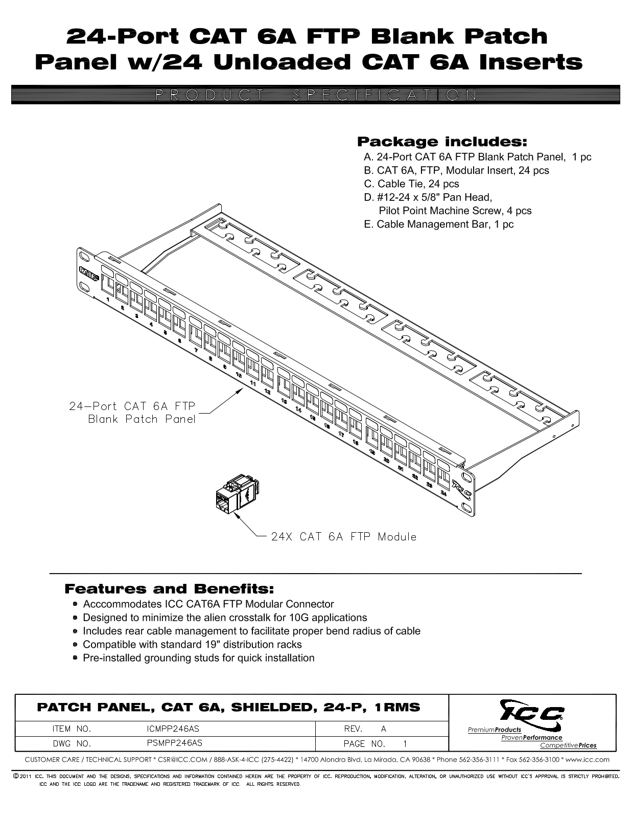 ICC ICMPP246AS Specsheet