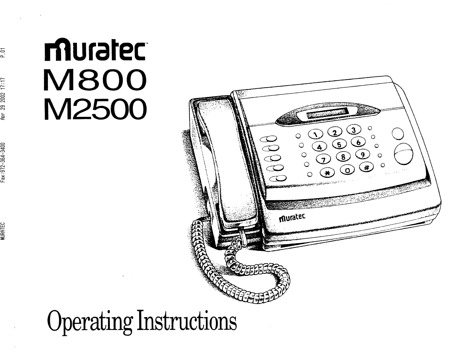 Muratec M2500 Operating Manual