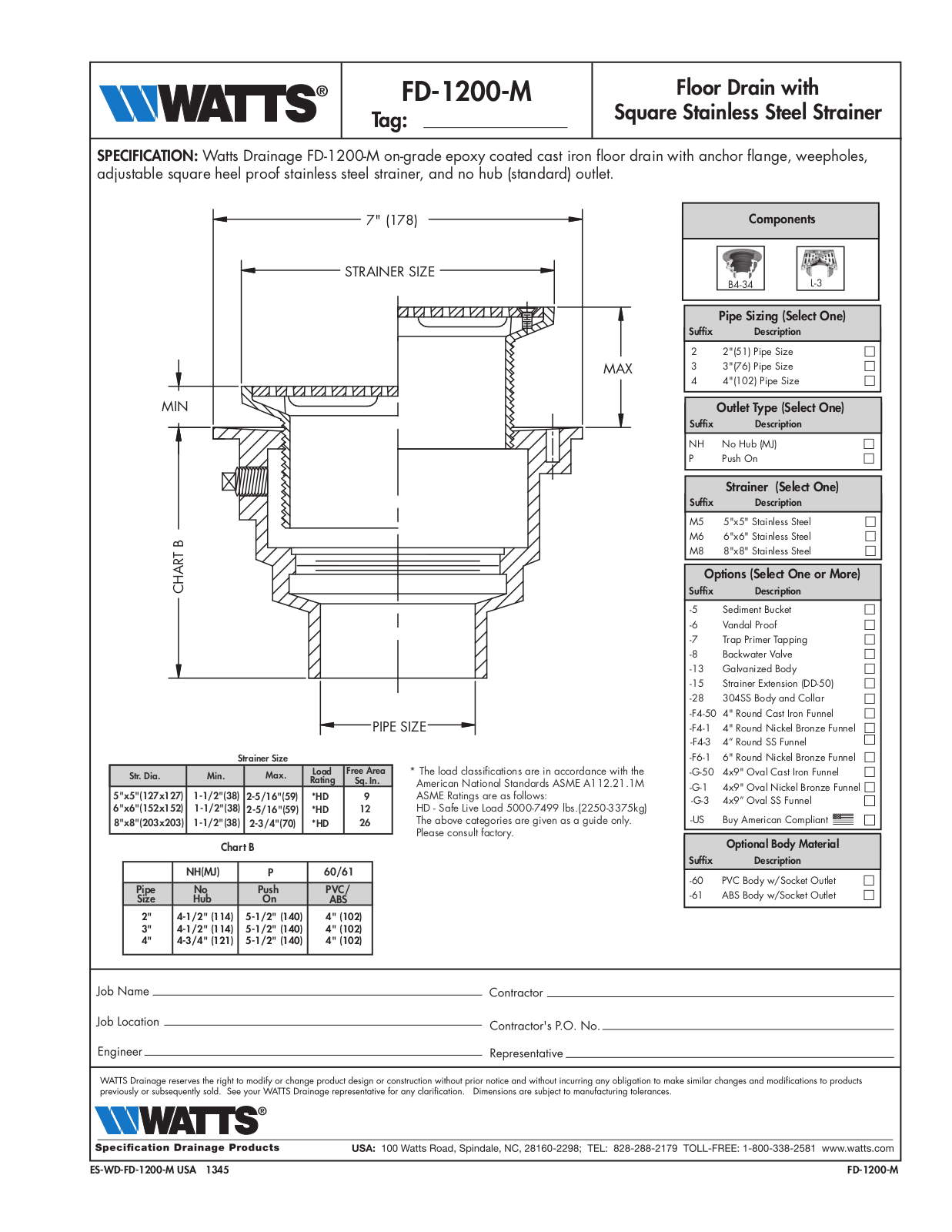 Watts FD-1200-M User Manual