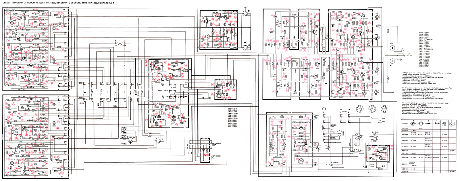 Bang Olufsen Beocord 1600 R, Beocord 1600 Schematic