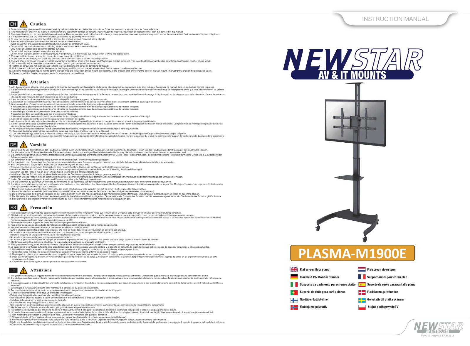 Newstar PLASMA-M1900E User Manual