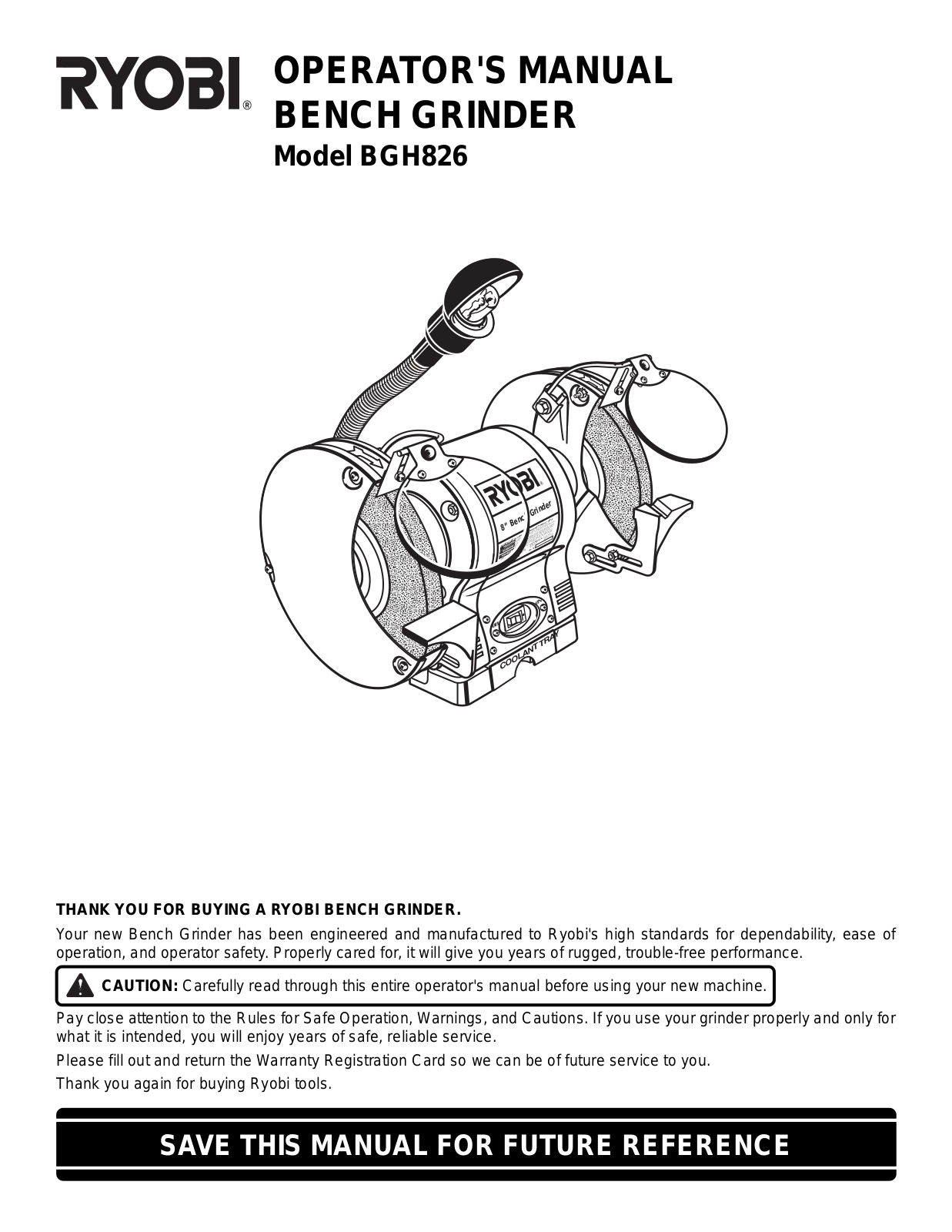 Ryobi Outdoor BGH826 User Manual