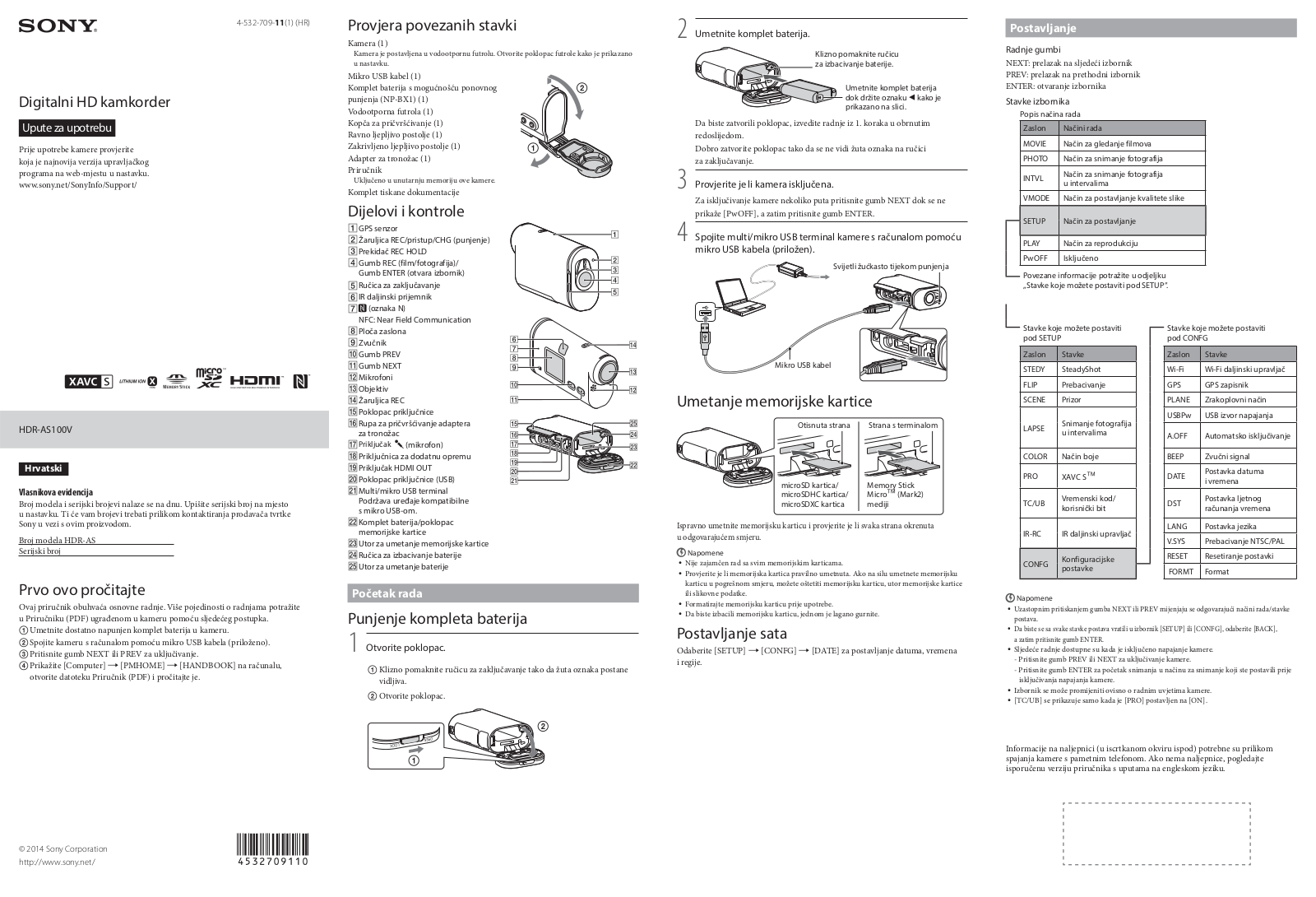 Sony HDR-AS100VB Instructions for use