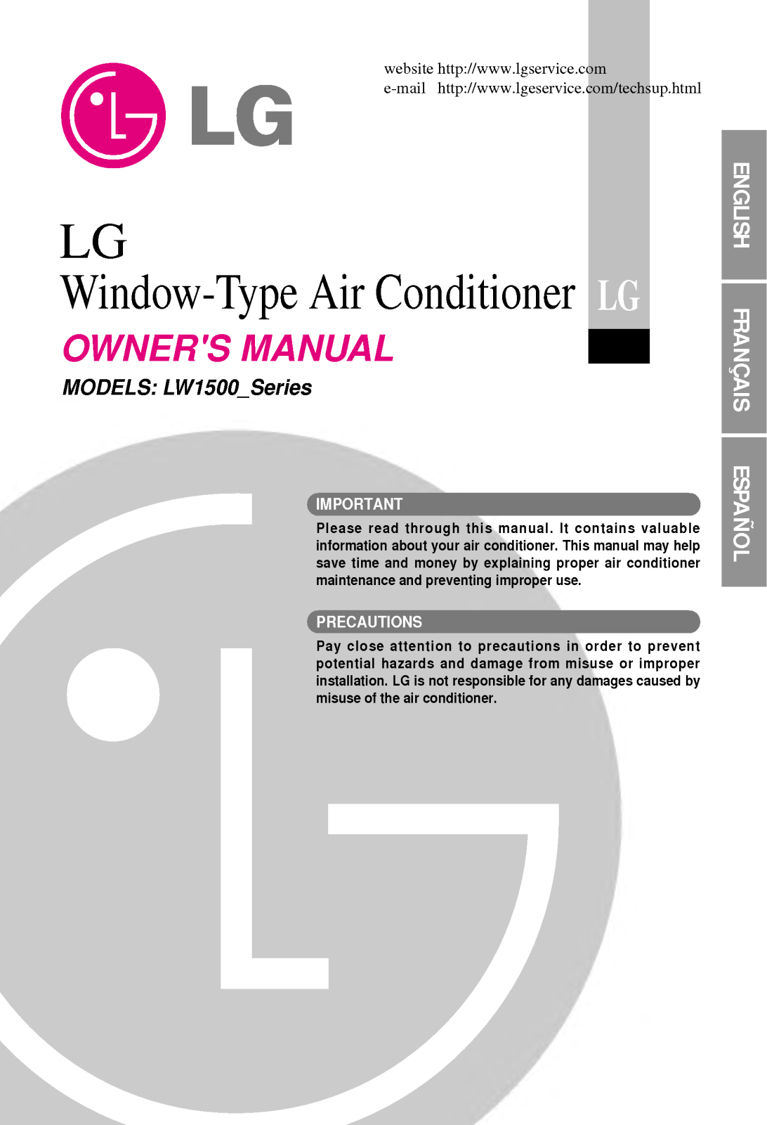 LG LW1500PR User Manual