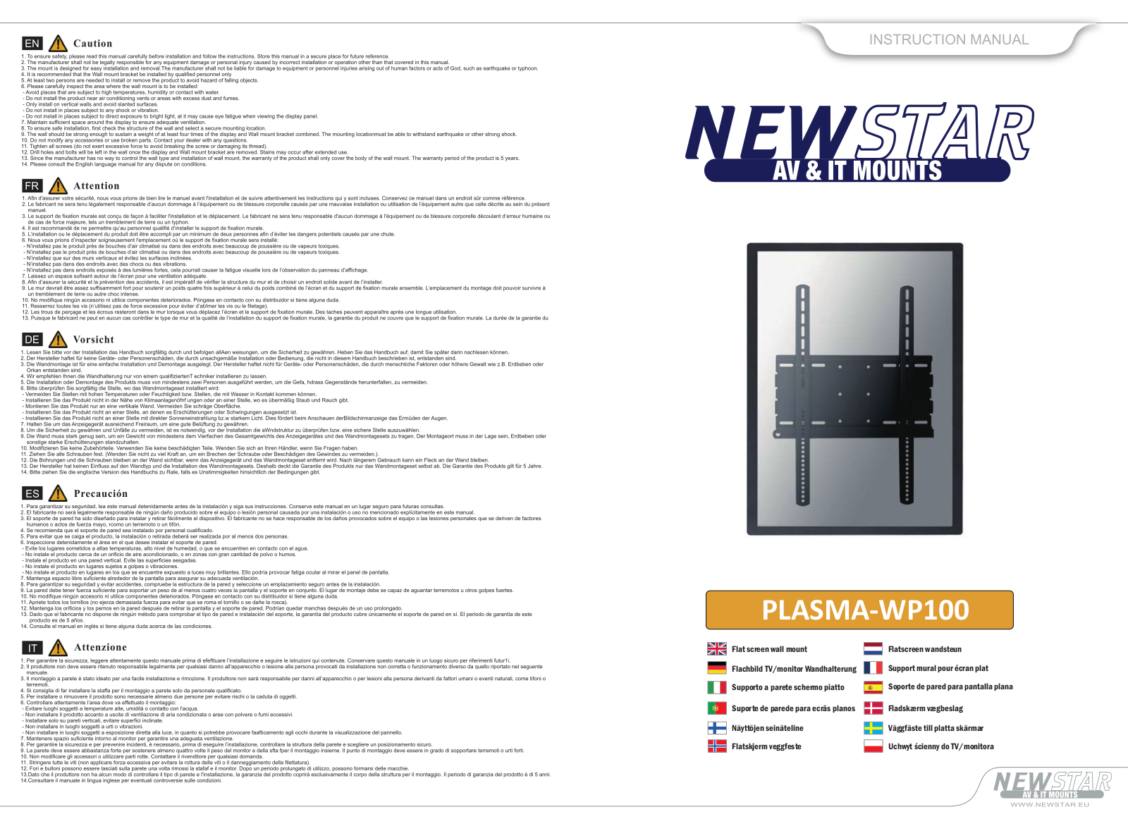 Newstar PLASMA-WP100 User Manual