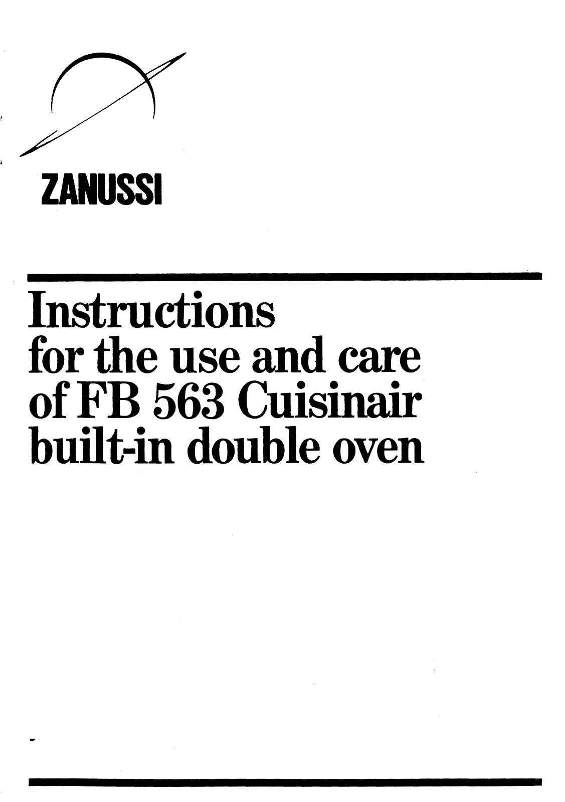 Zanussi FB563 User Manual