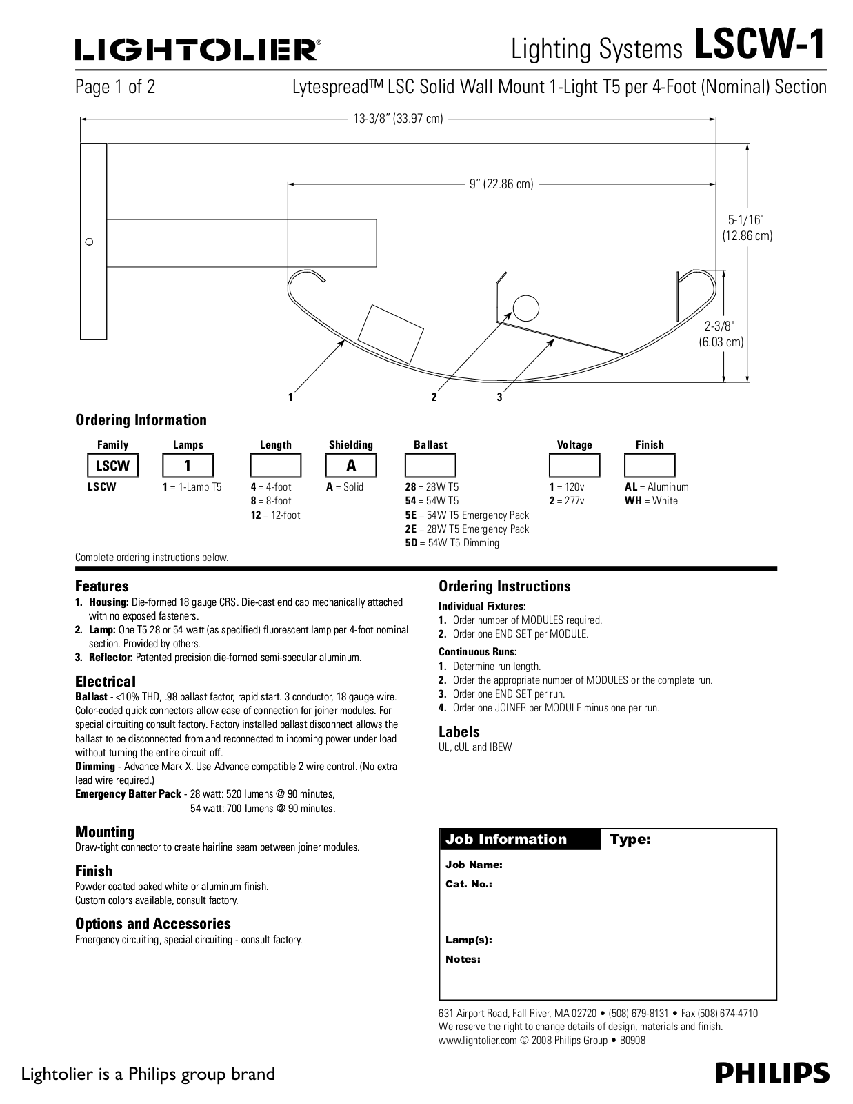 Lightolier LSCW-1 User Manual