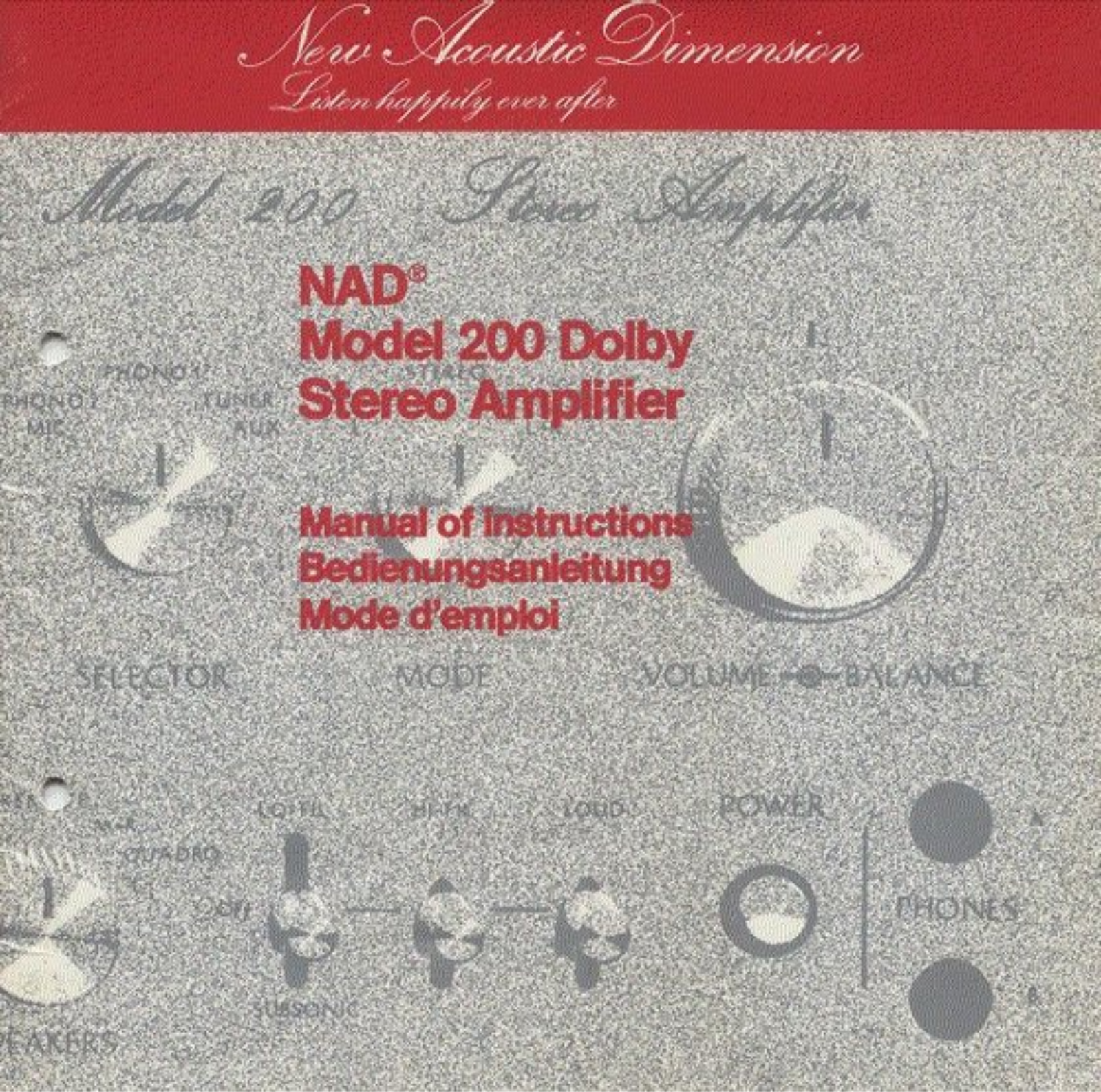 Nad 200 Owners Manual