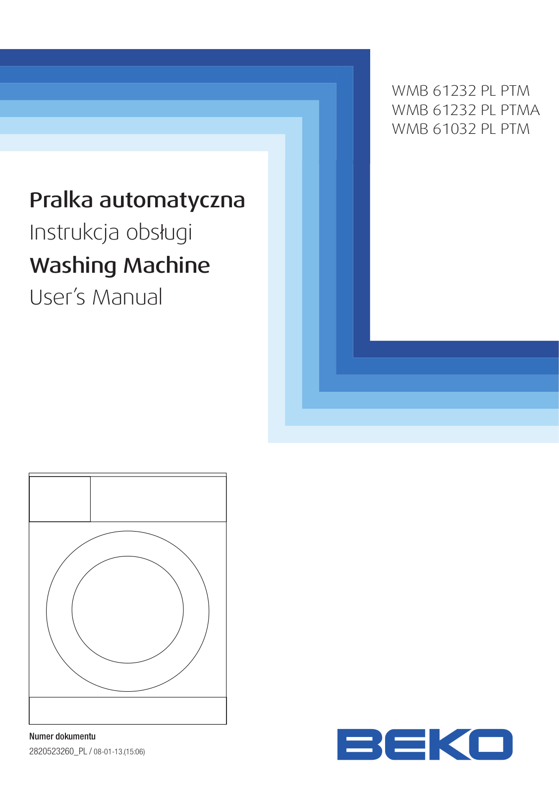 Beko WMB 61232 PL PTMA, WMB 61232 PL PTM, WMB 61032 PL PTM Operating Instructions