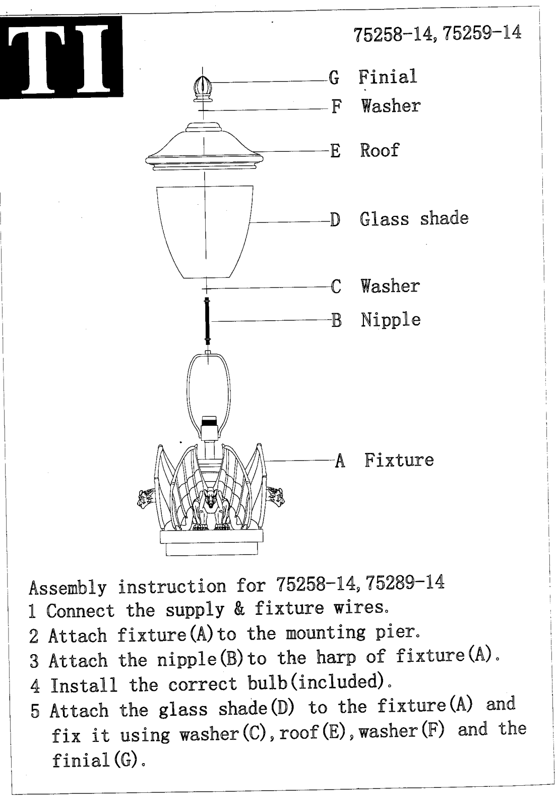 Triarch 75259-14, 75258-14 User Manual