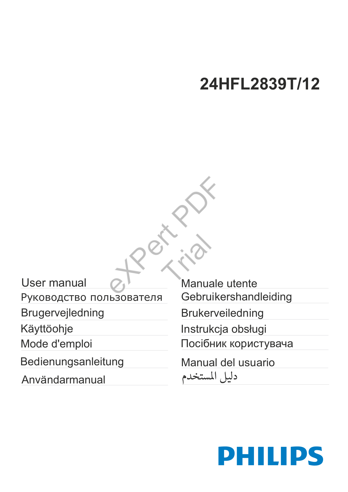 Philips 24HFL2839T User manual