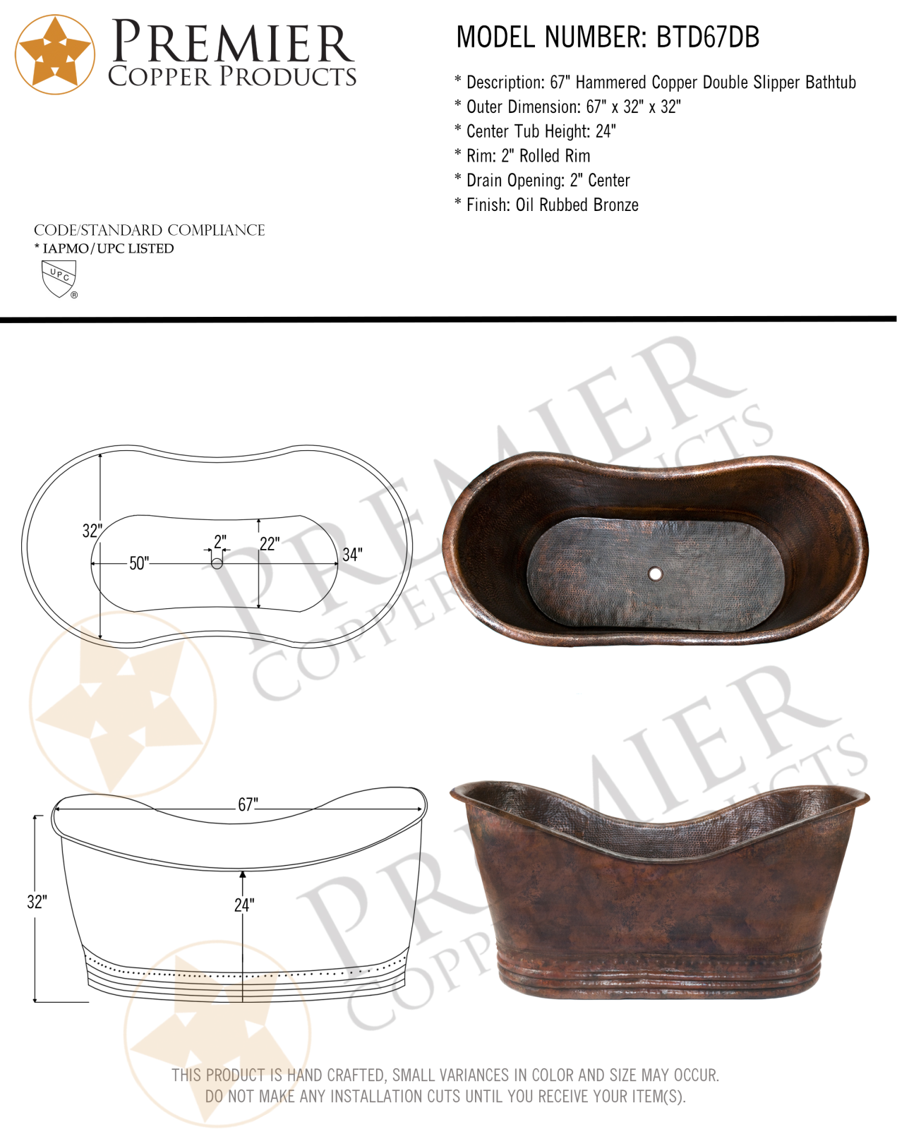 Premier Copper Products IER1068 Specifications - ManualMachine.com