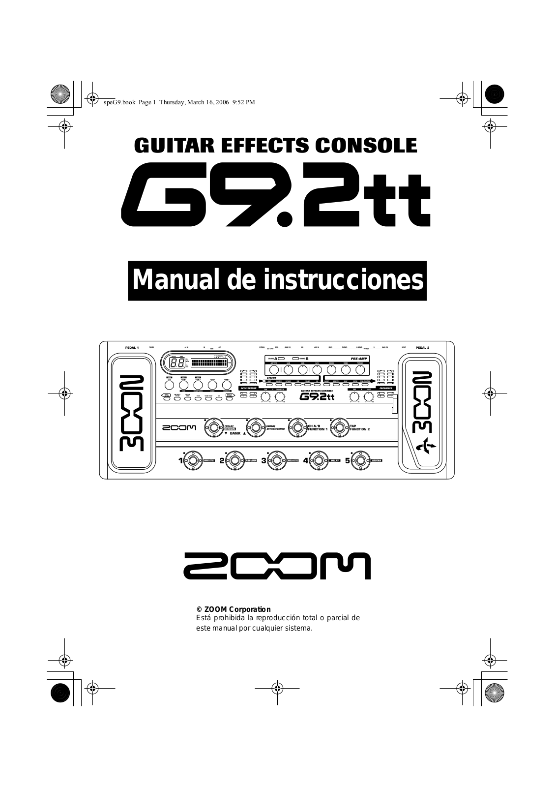 Zoom G92TT User Manual