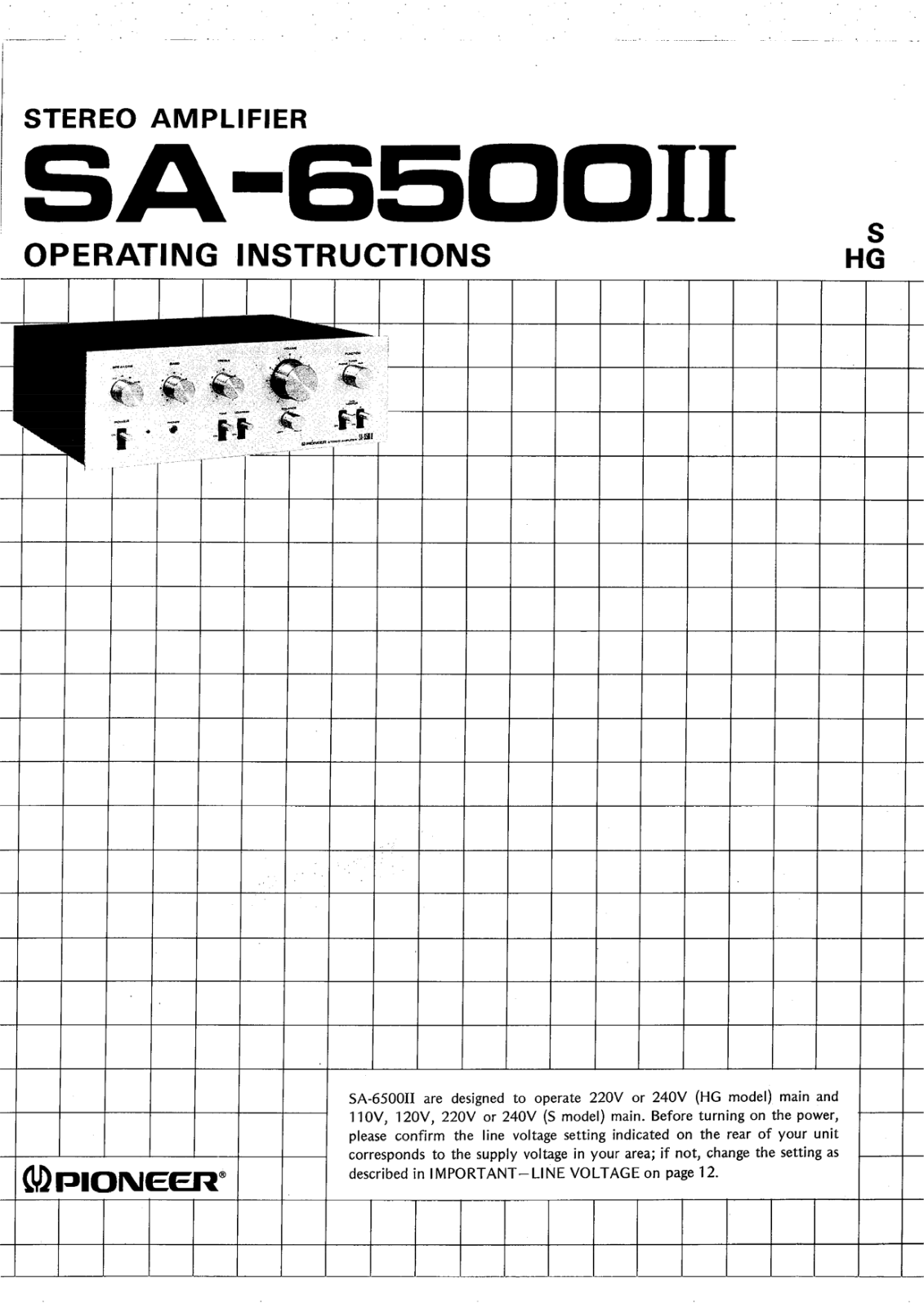 Pioneer SA-6500 Mk2 Owners manual