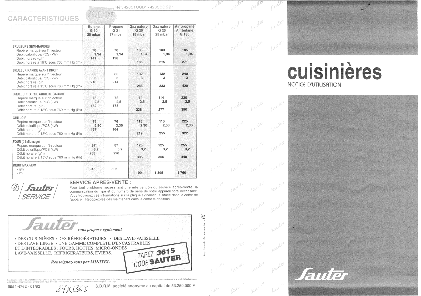 SAUTER 420CCOGBB, 420CTOGBN User Manual