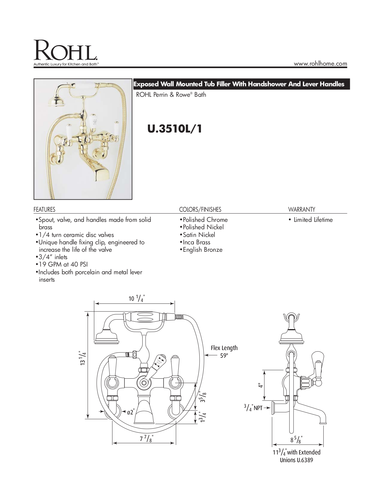 Perrin & Rowe XRH1547 Specifications - ManualMachine.com